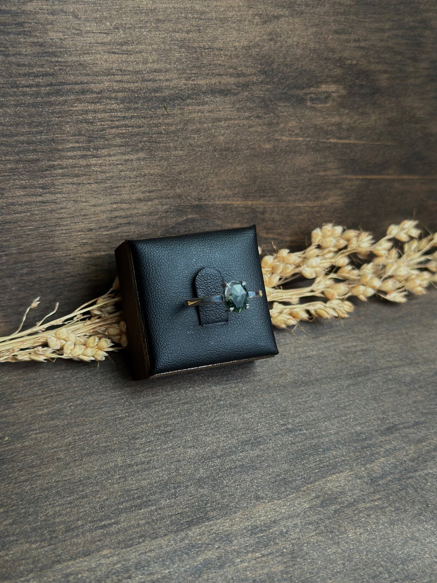 Moss Agate Oval Ring (size 7.25)