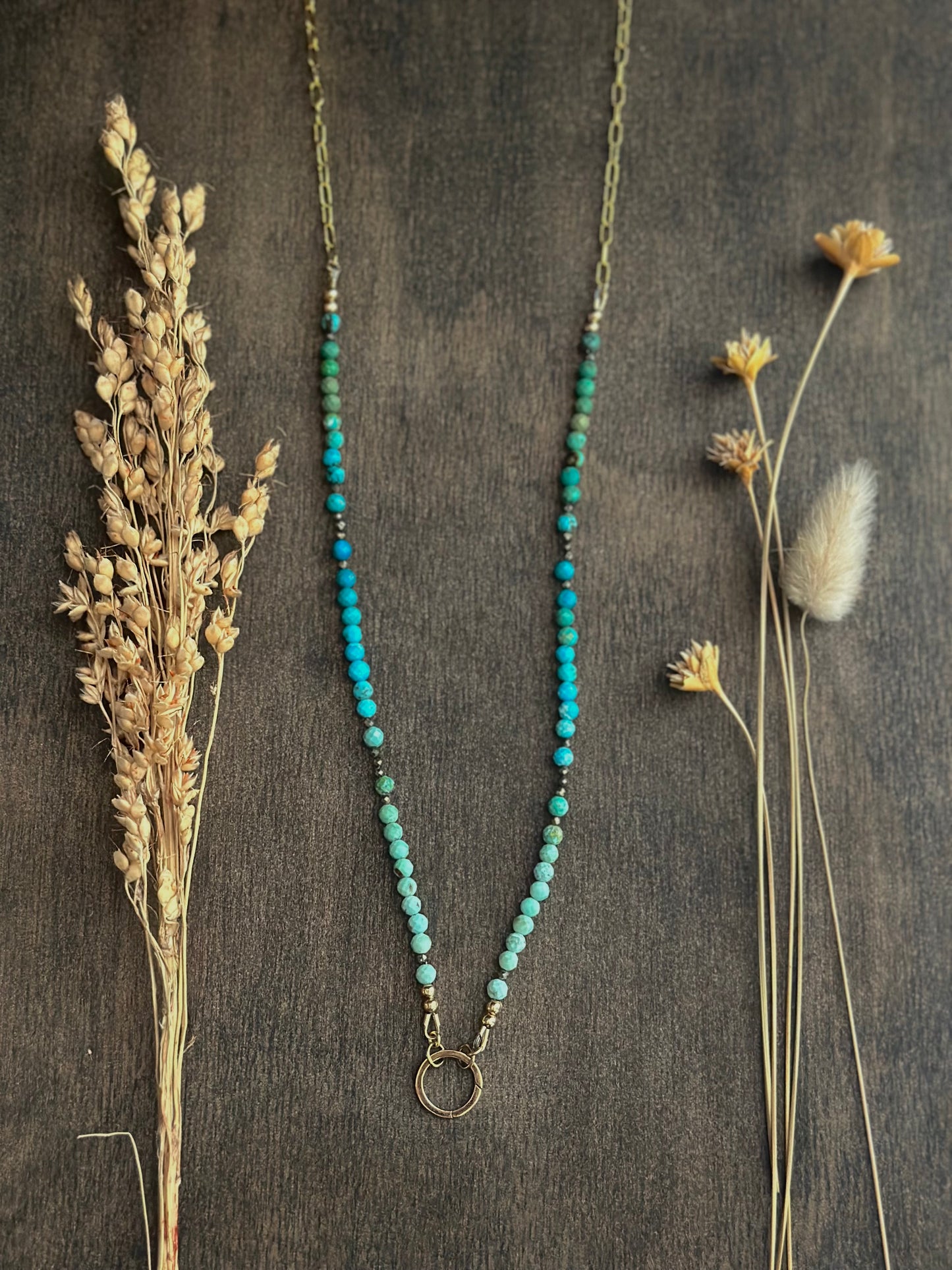 Turquoise Charm/Ring Keeper Necklace