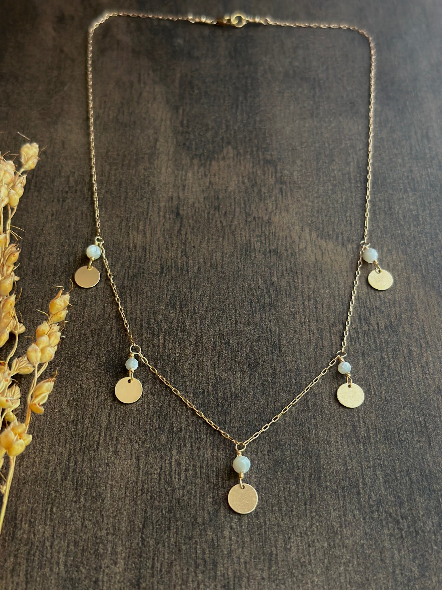 Mother of Pearl Dangle Necklace