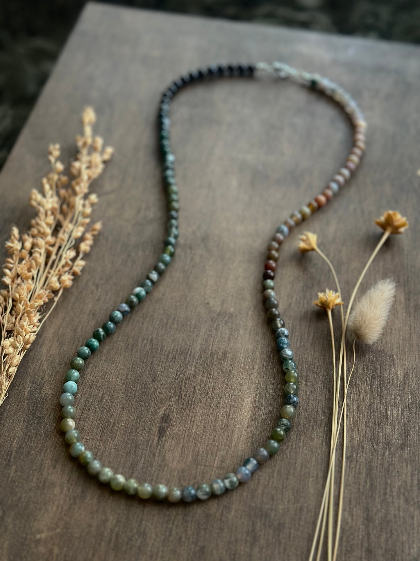 Indian & Moss Agate Necklace