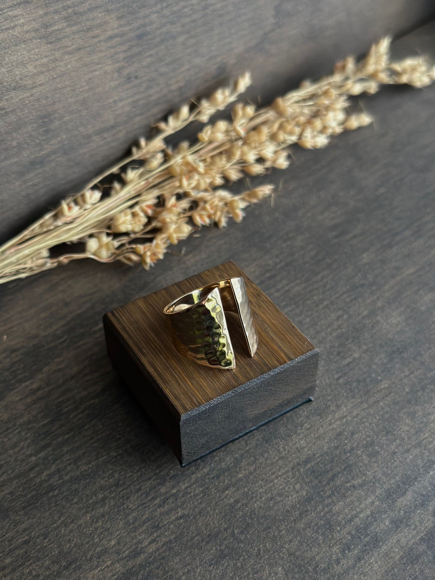 Hammered Wide Band Ring