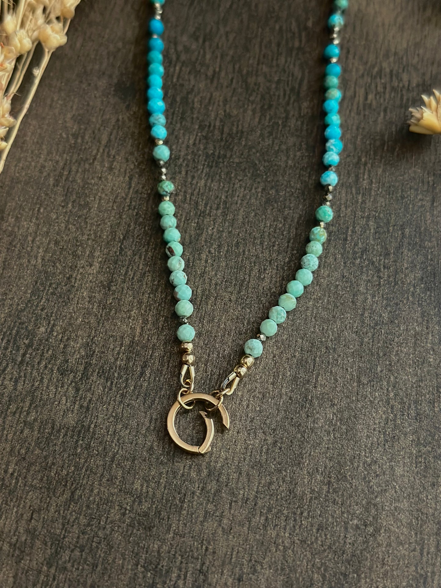 Turquoise Charm/Ring Keeper Necklace