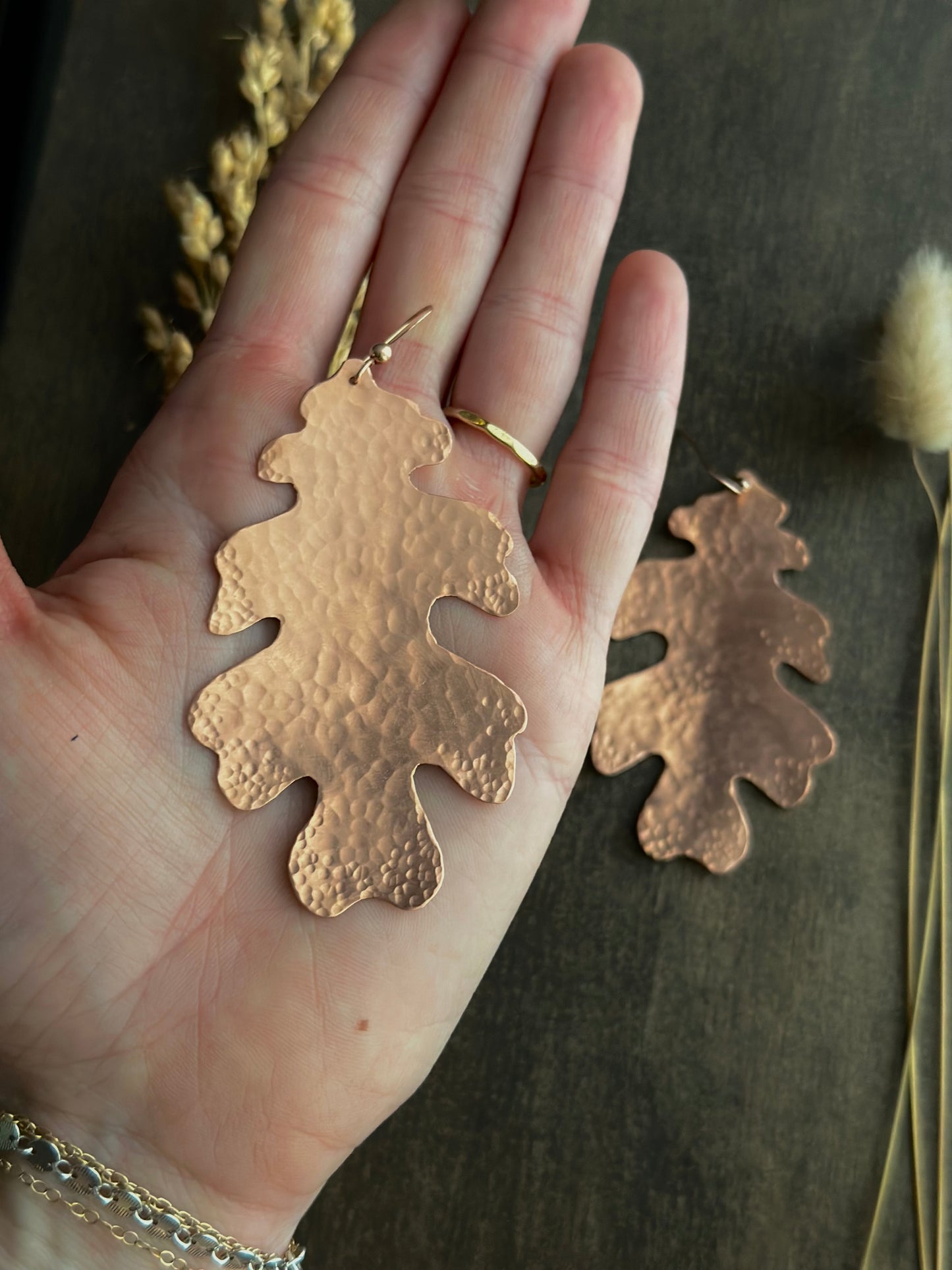 Handsawn Big Oak Earrings