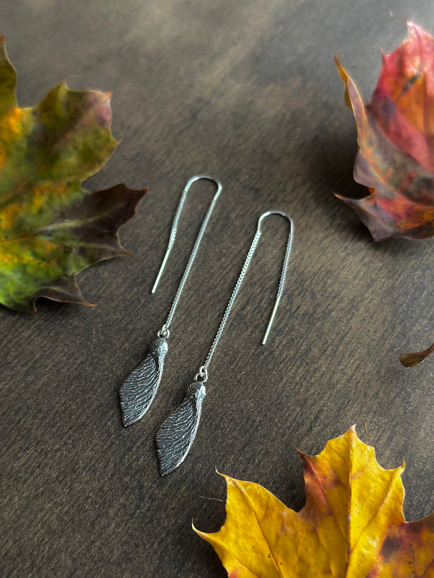 Maple Seed Pod Threader Earrings