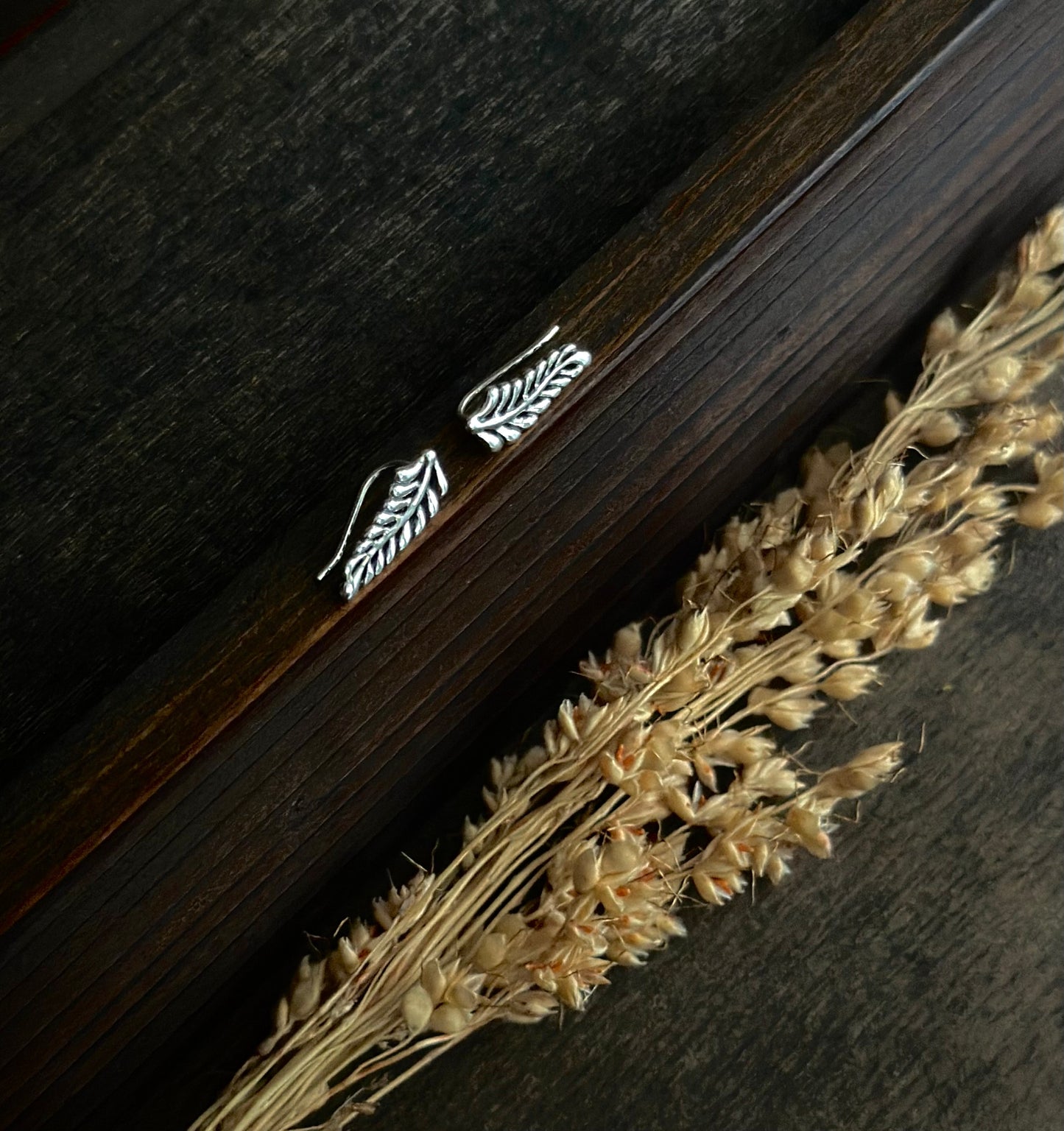 Fern Sprig Ear Climbers (Silver)