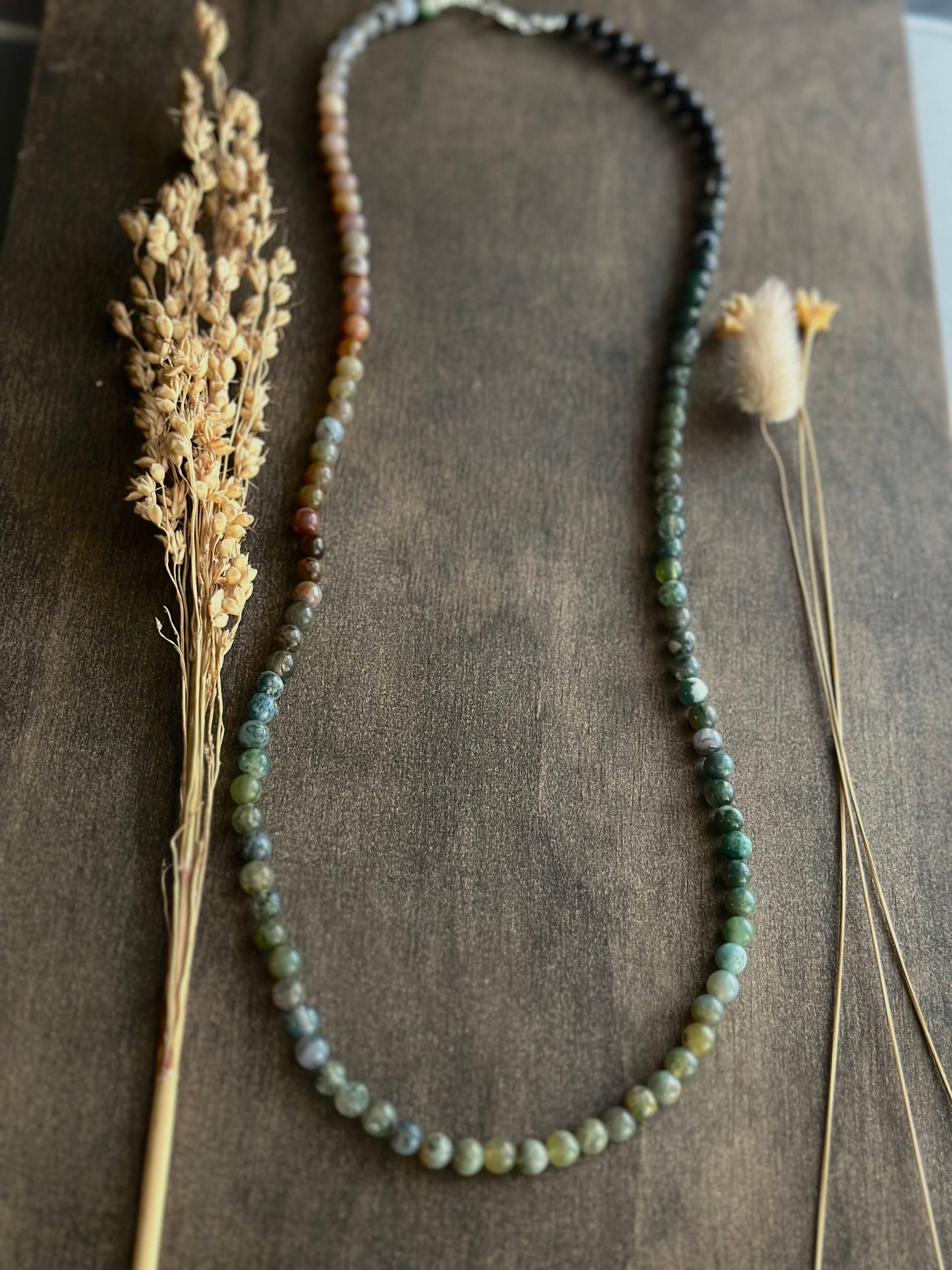 Indian & Moss Agate Necklace