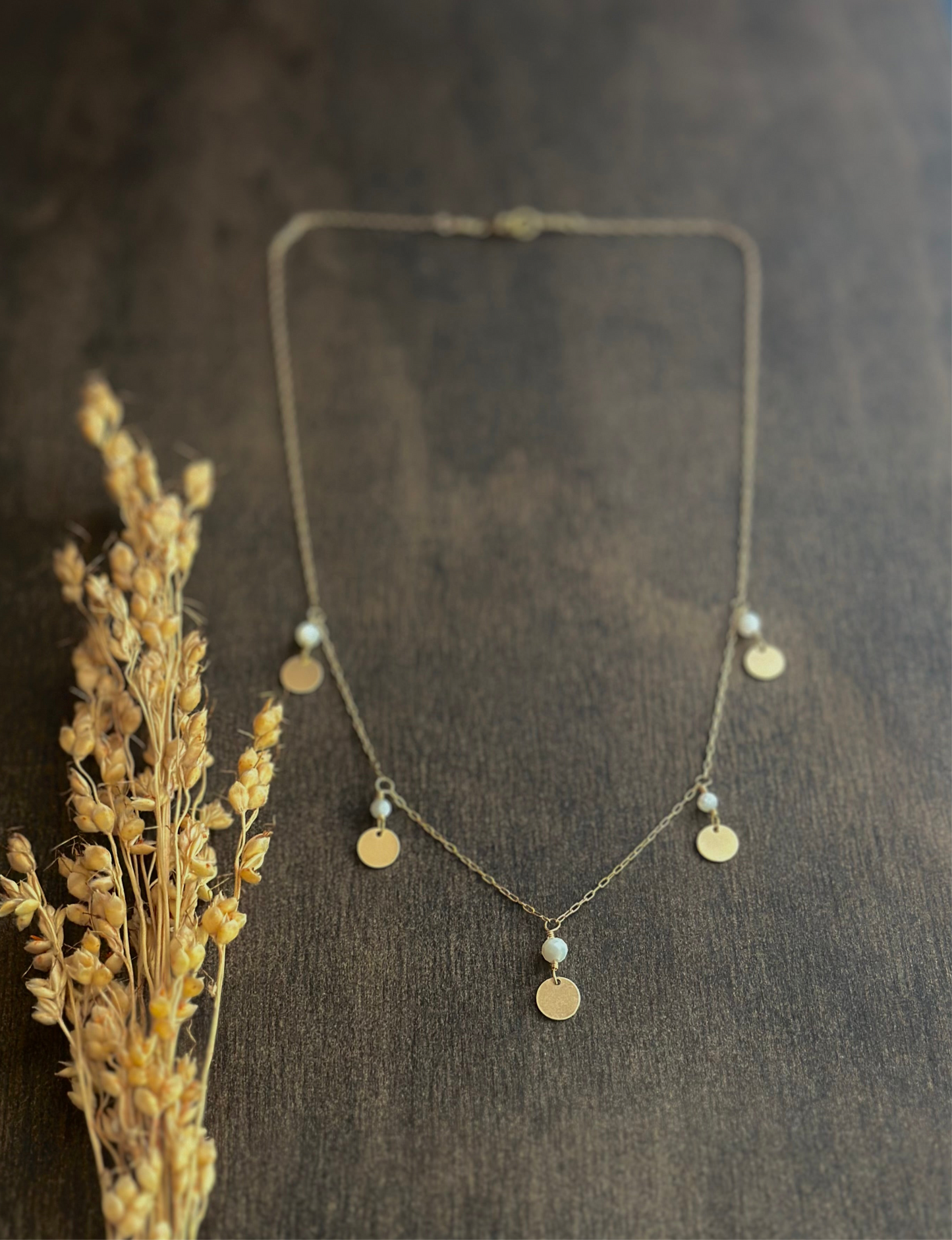Mother of Pearl Dangle Necklace
