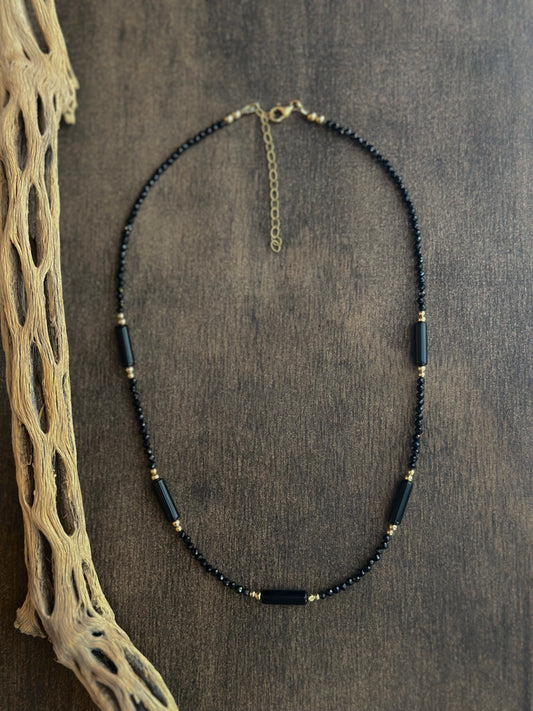 Black Spinel & Onyx Necklace