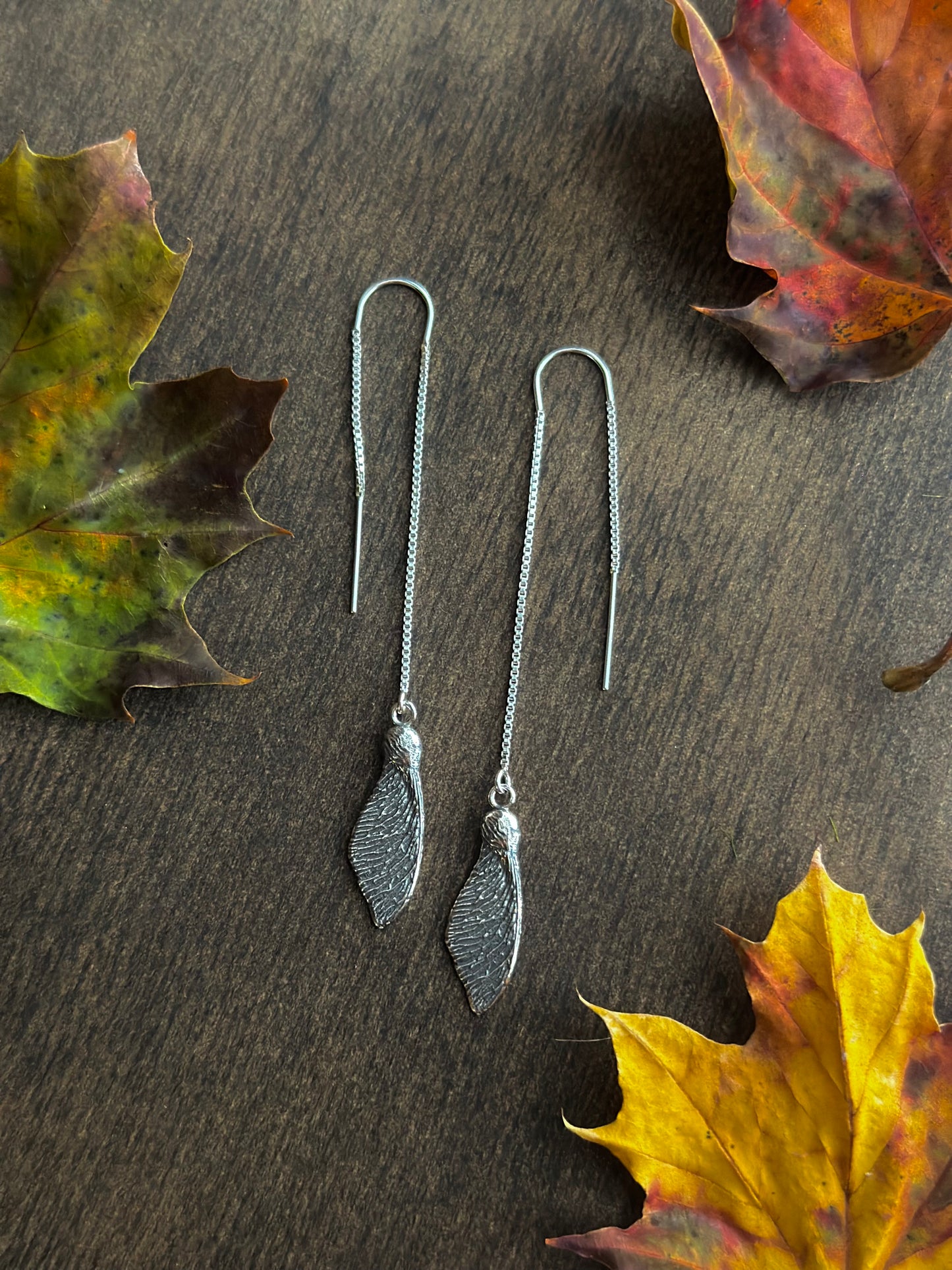 Maple Seed Pod Threader Earrings