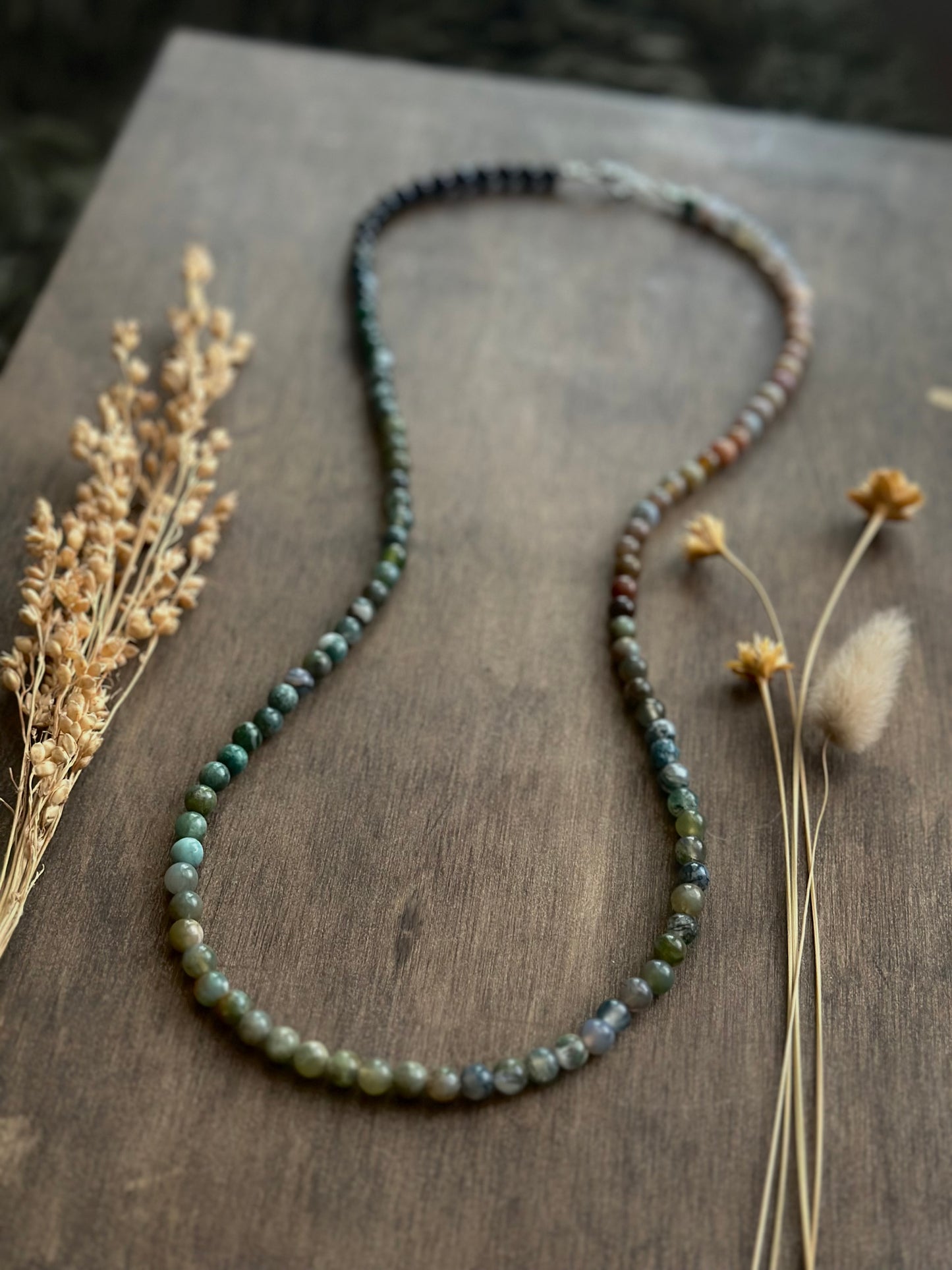 Indian & Moss Agate Necklace