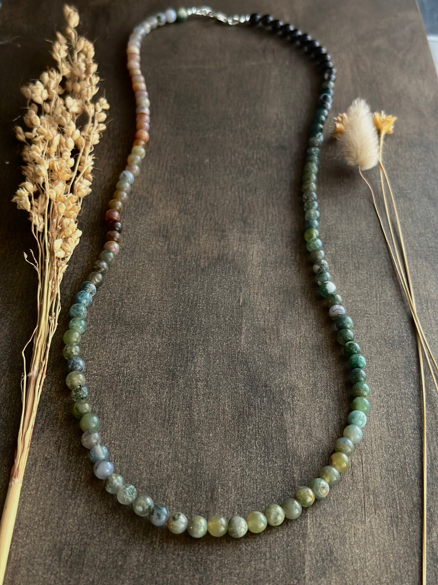 Indian & Moss Agate Necklace