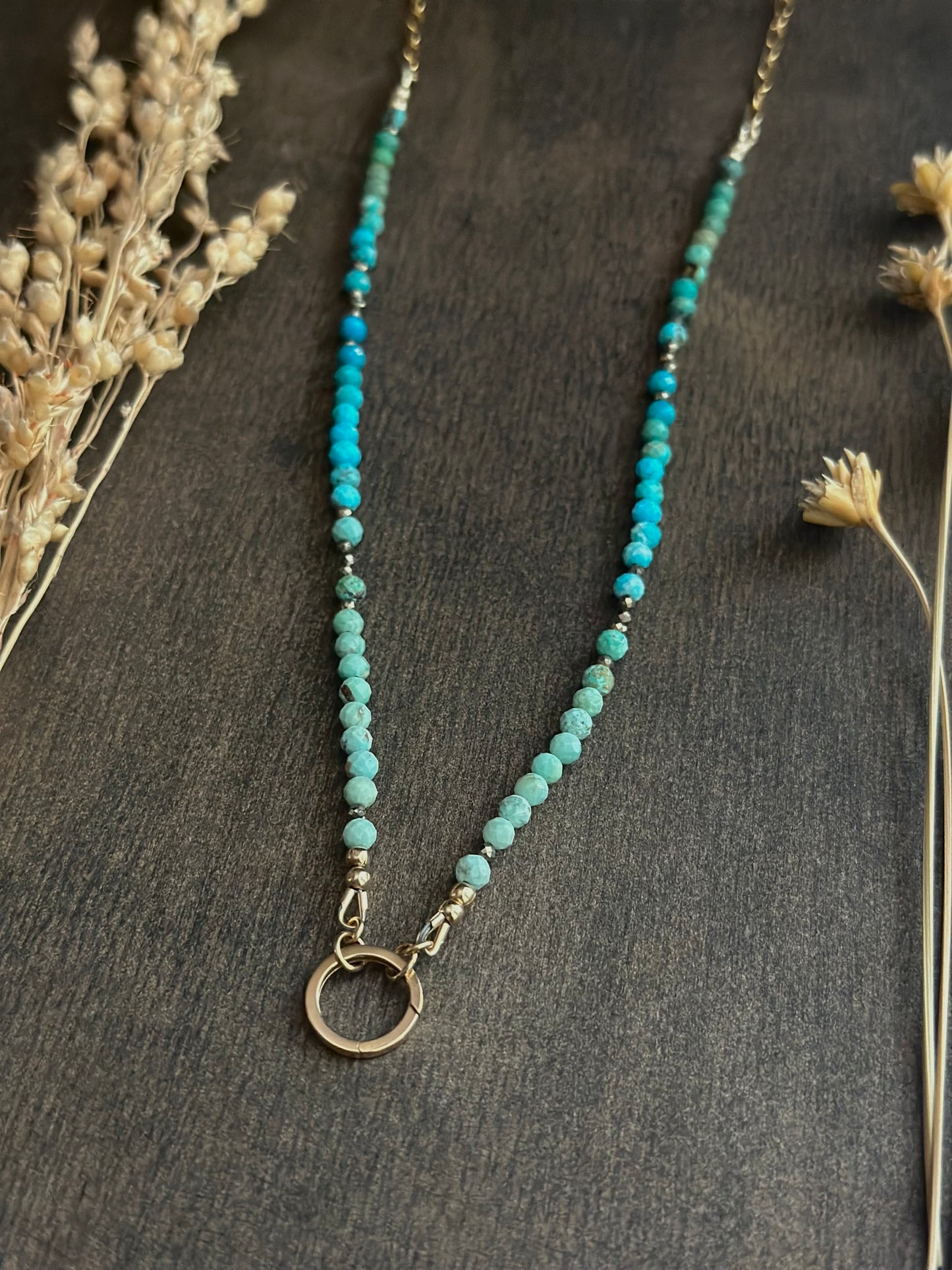 Turquoise Charm/Ring Keeper Necklace