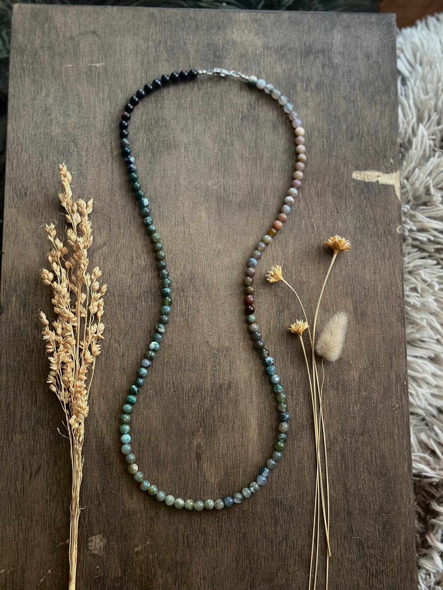 Indian & Moss Agate Necklace