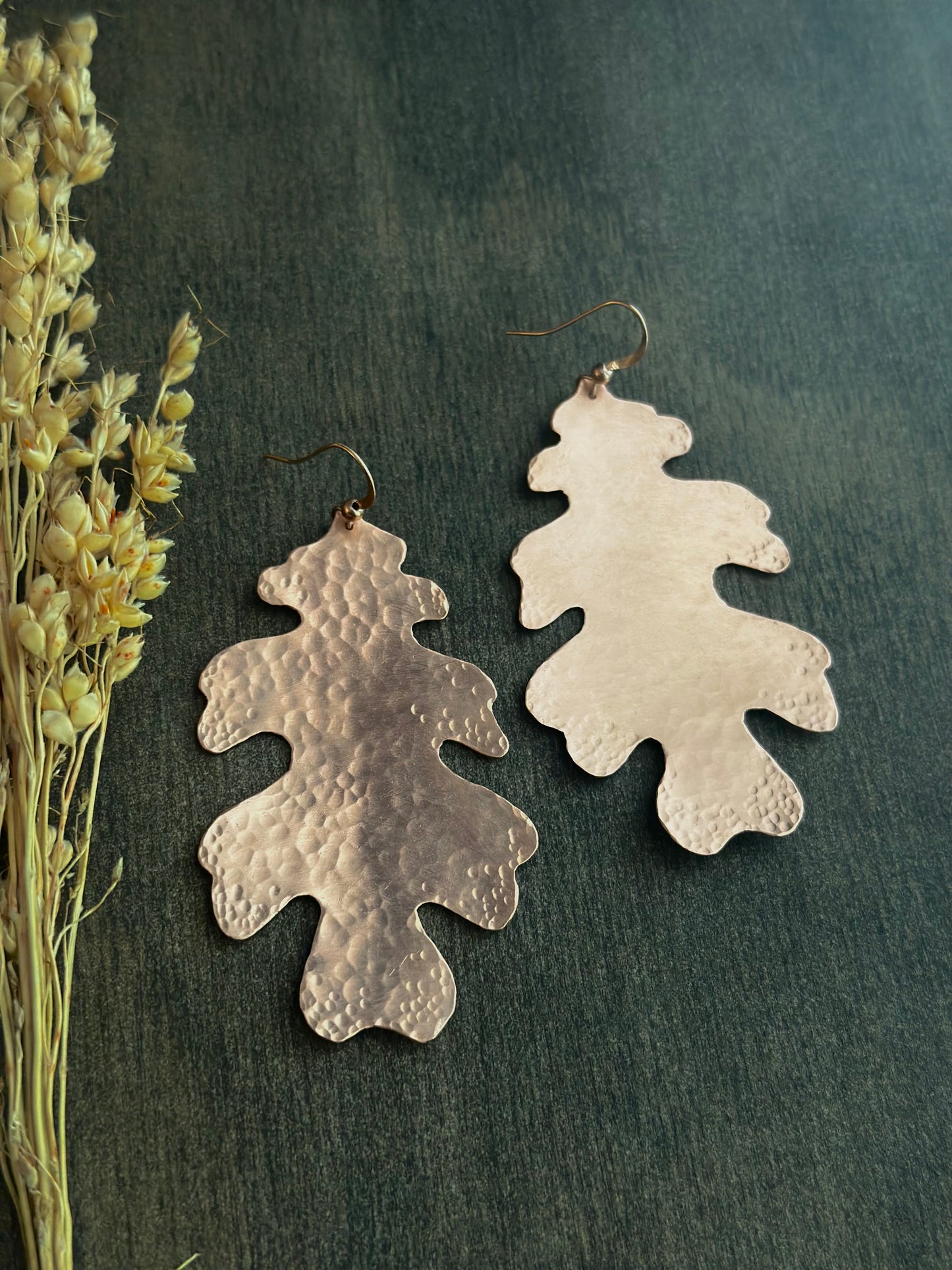 Handsawn Big Oak Earrings