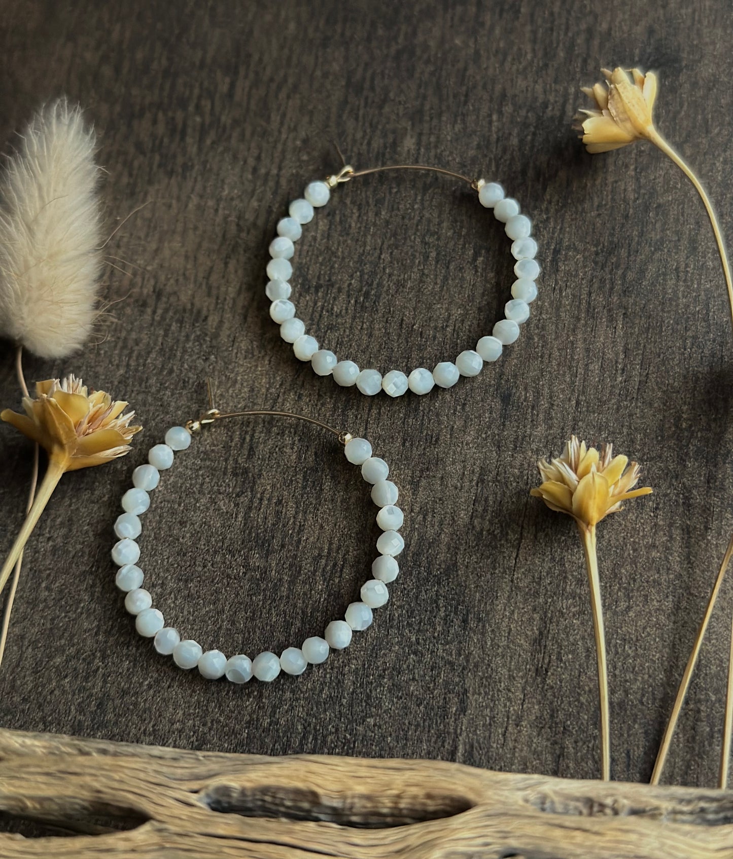 Mother of Pearl Hoops