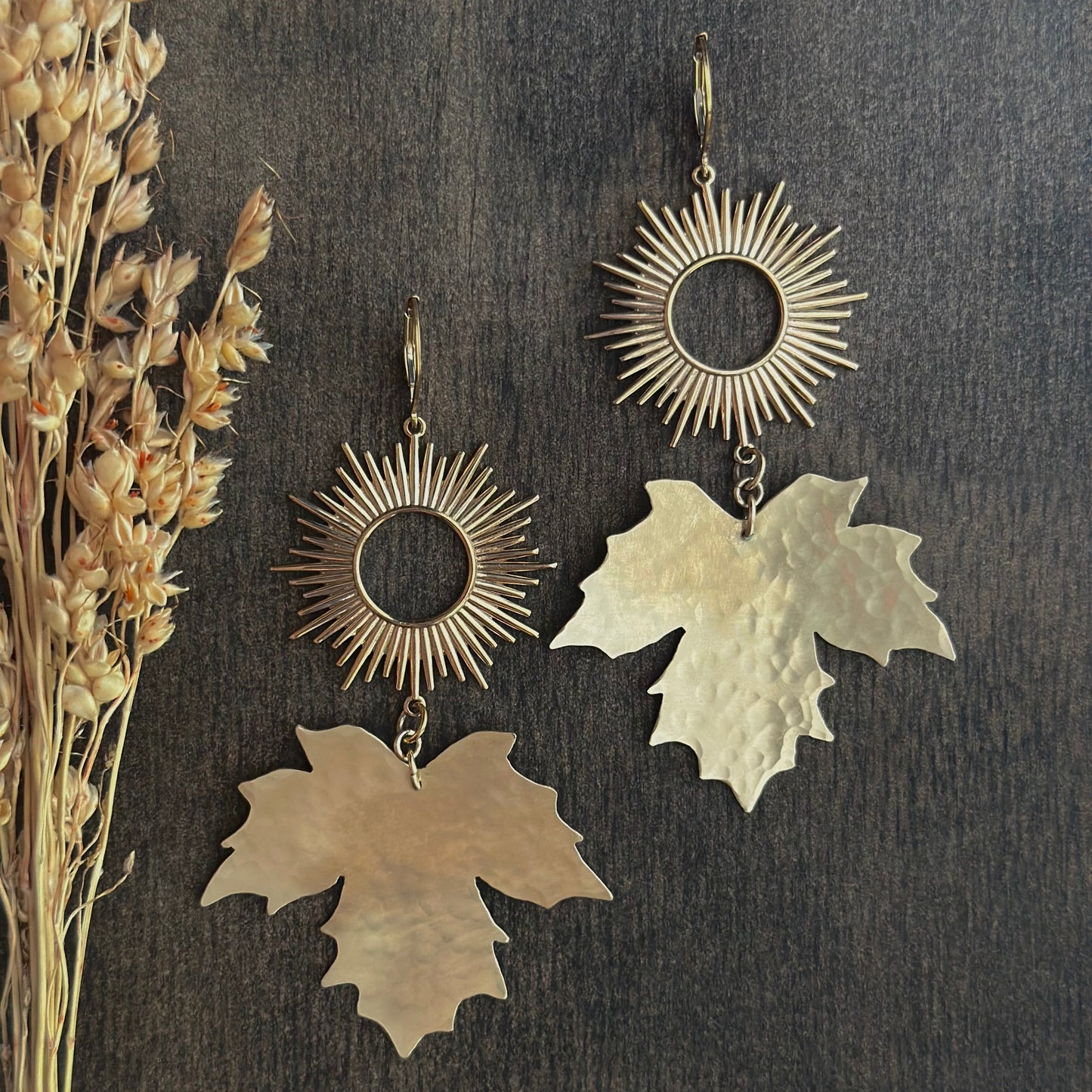 Handsawn Maple Sunburst Earrings