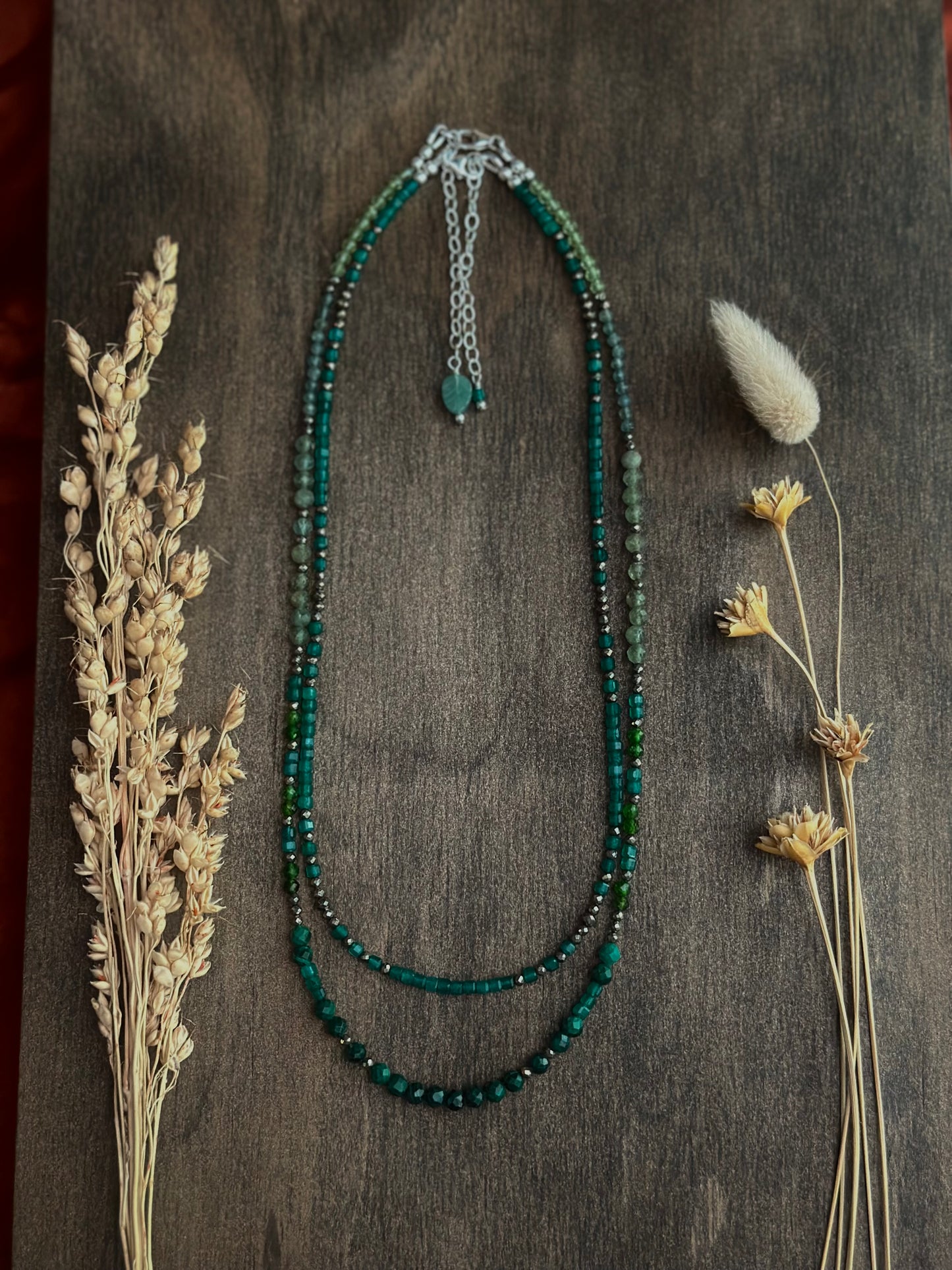 Green Mixed Gemstone Strand Necklace