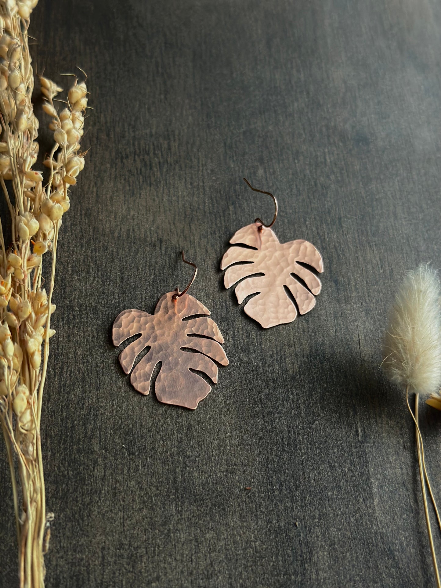 Handsawn Lil Monstera Earrings