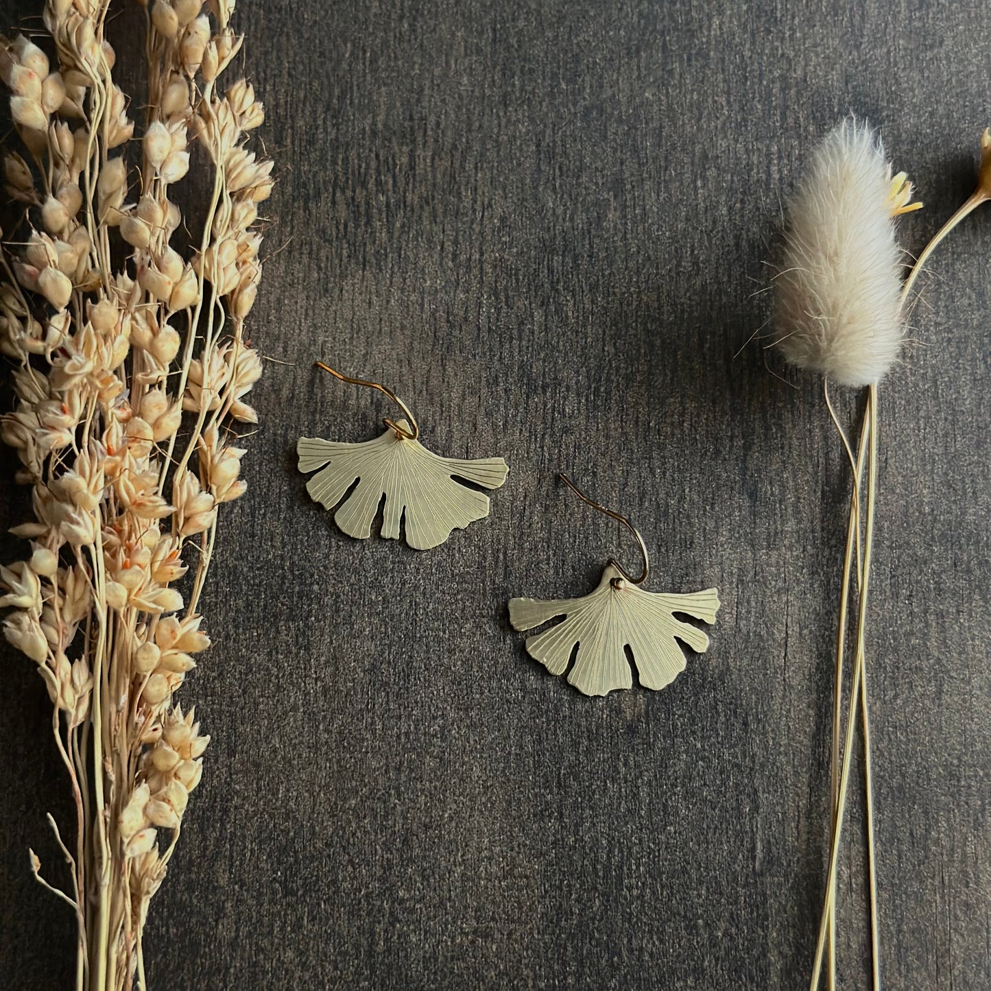 Handsawn Lil Gingko Earrings