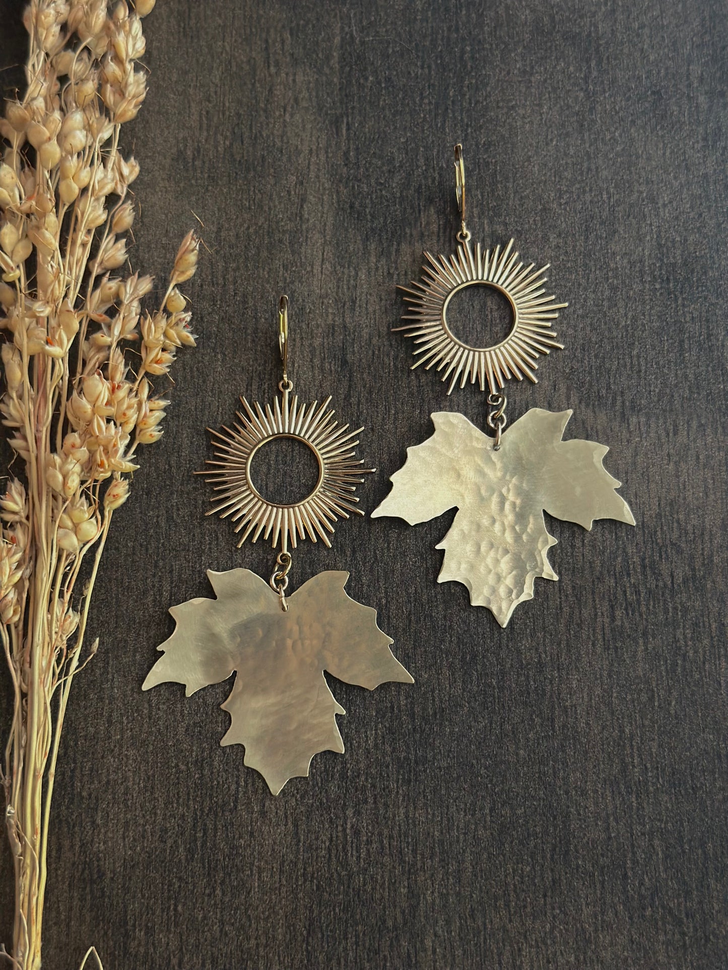 Handsawn Maple Sunburst Earrings