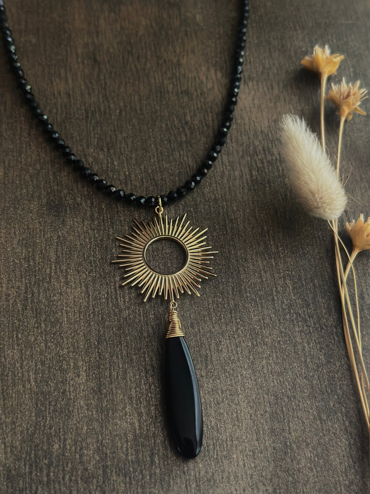 Black Spinel & Obsidian Necklace