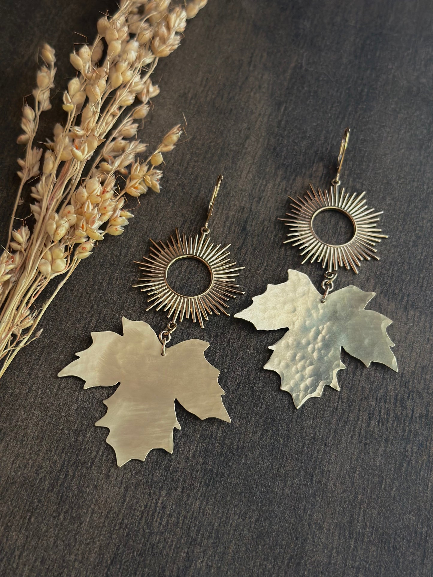 Handsawn Maple Sunburst Earrings