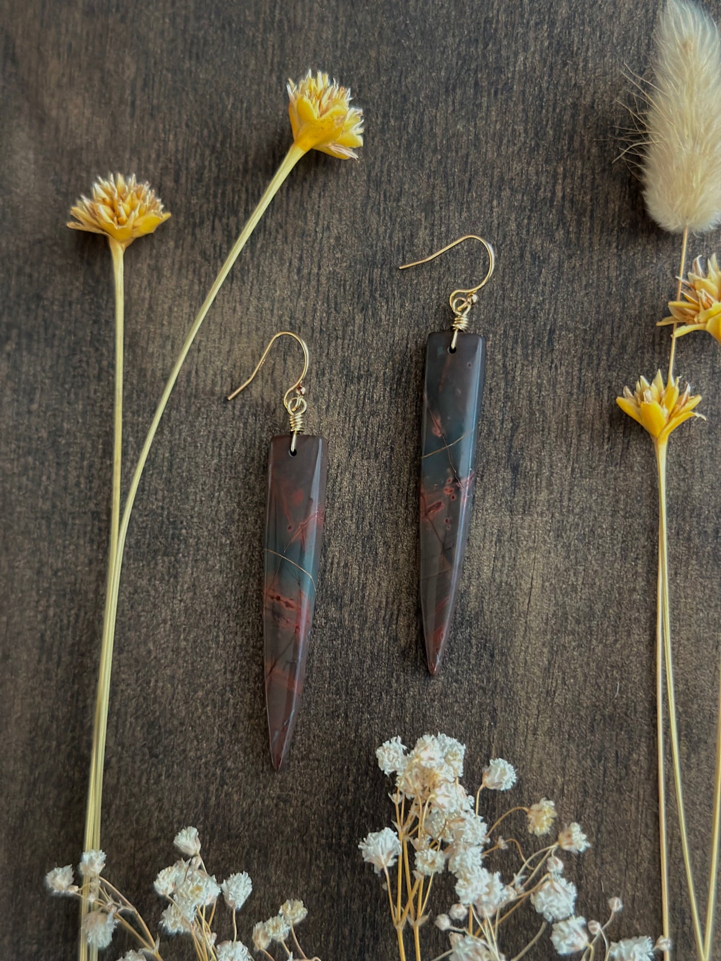 Red Creek Jasper Point Earrings