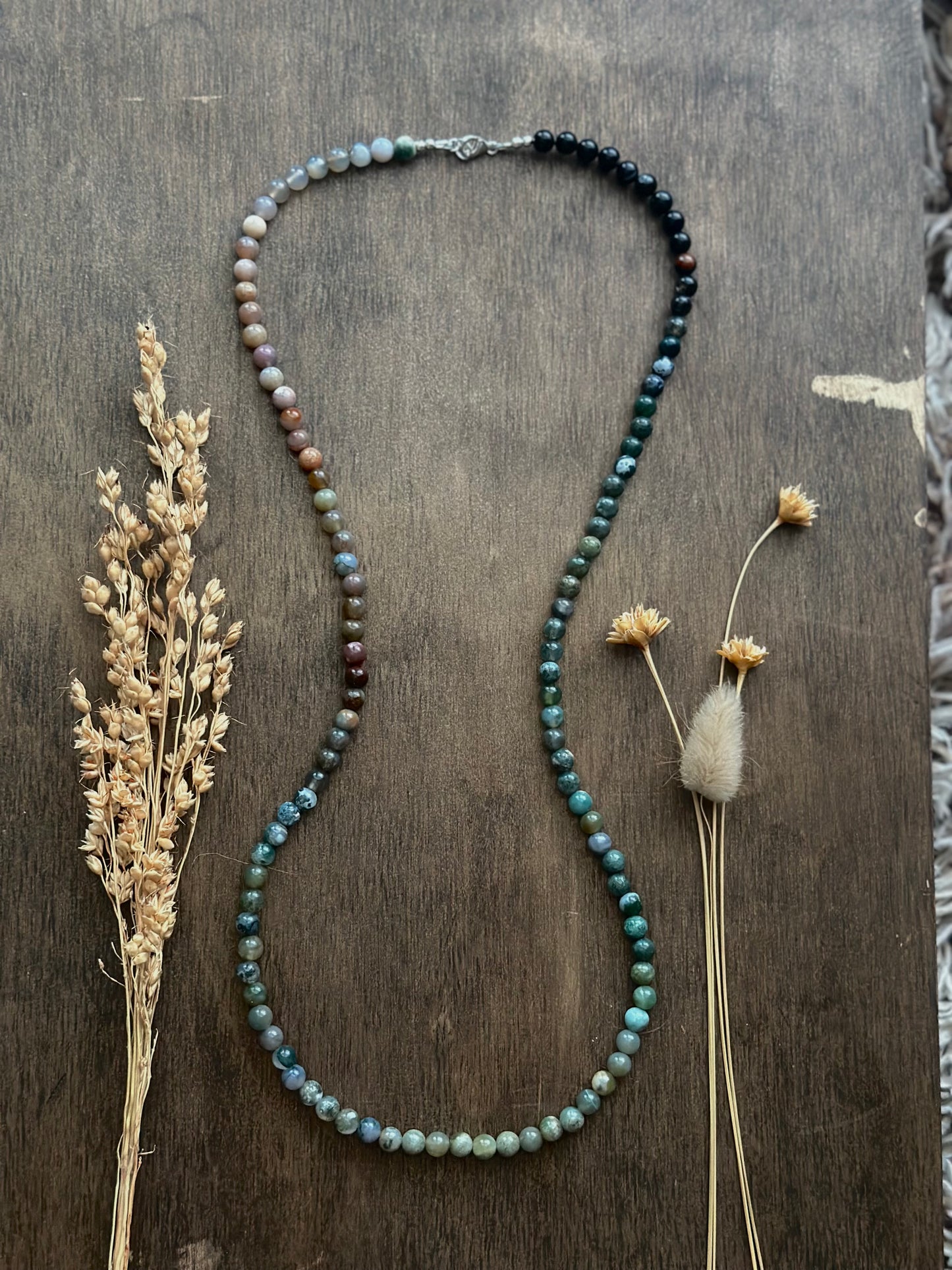 Indian & Moss Agate Necklace