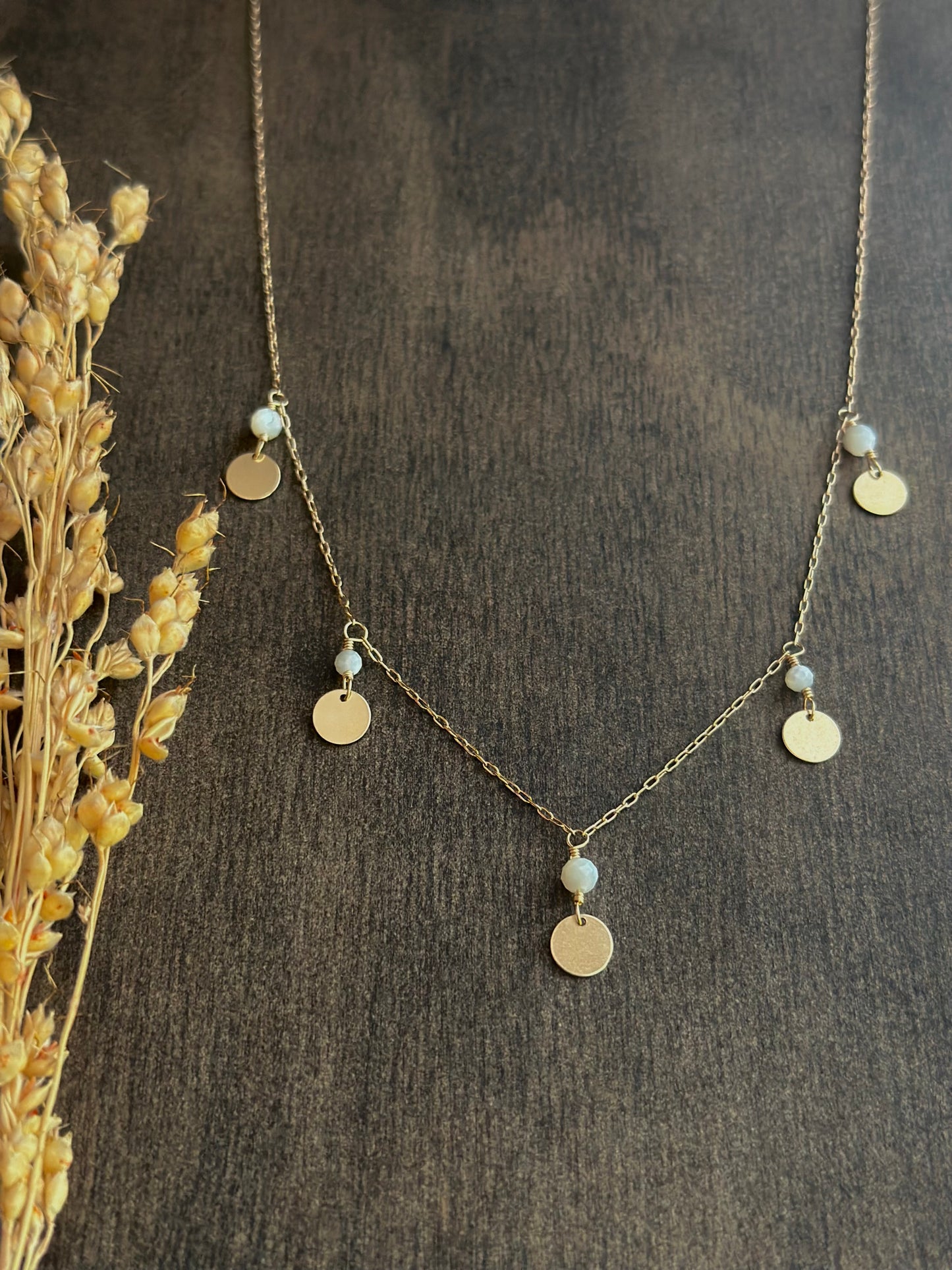 Mother of Pearl Dangle Necklace