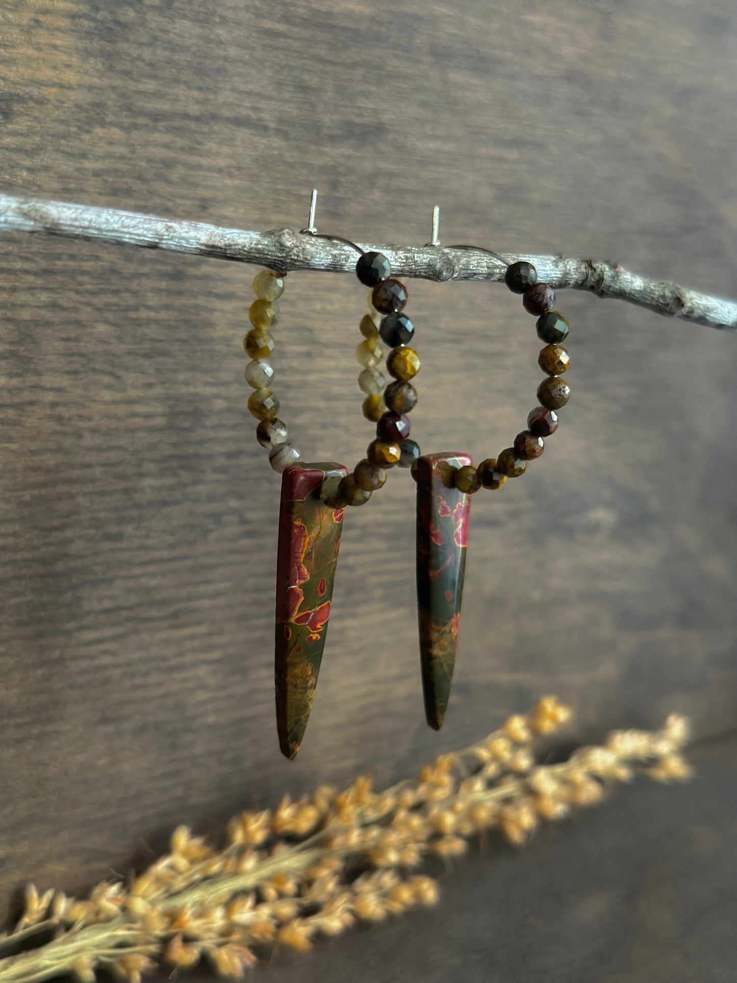 Red Creek Jasper & Pietersite Hoops
