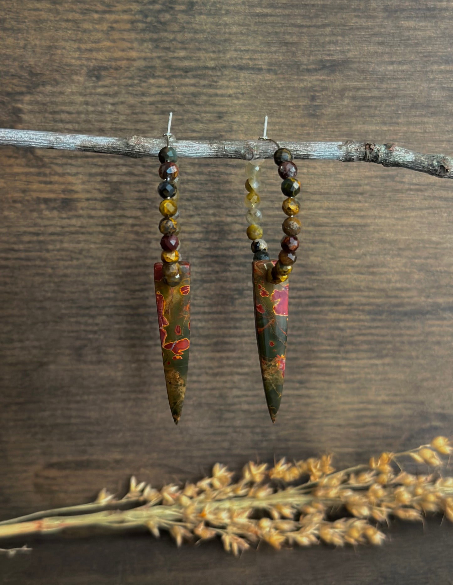Red Creek Jasper & Pietersite Hoops