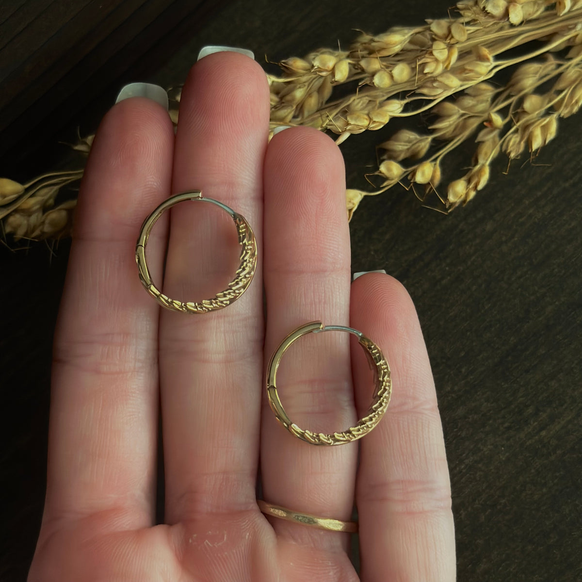 Fern Hoops (Bronze)