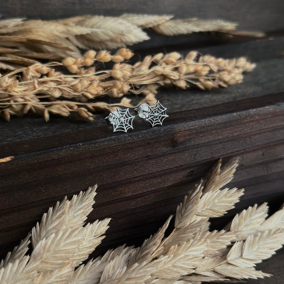 Spider Web Stud Earrings