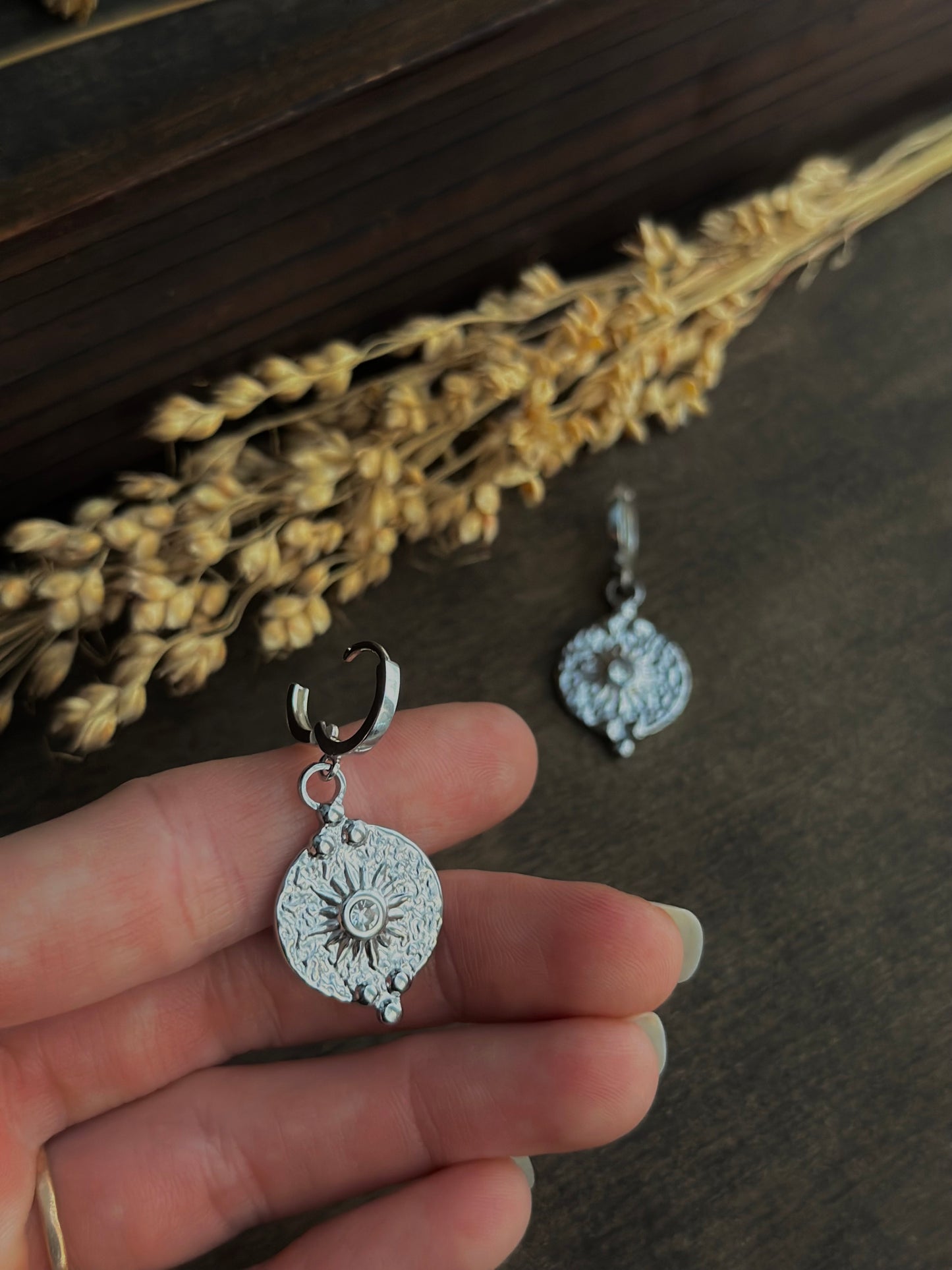 Sunny Coin Huggie Earrings
