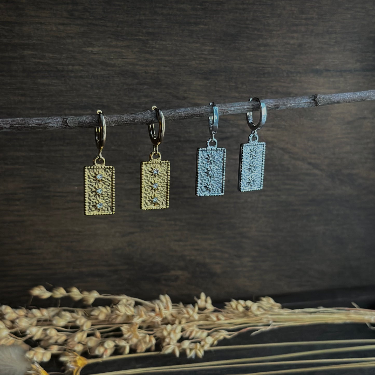 Starry Tablet Huggie Earrings