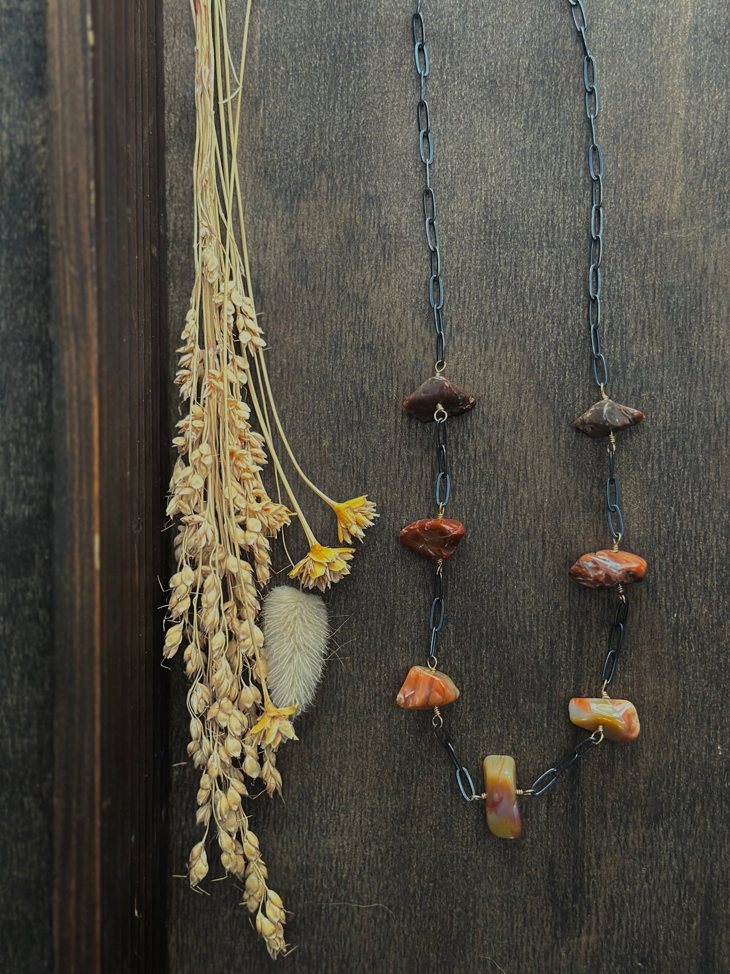 Petrified Wood Wrapped Necklace