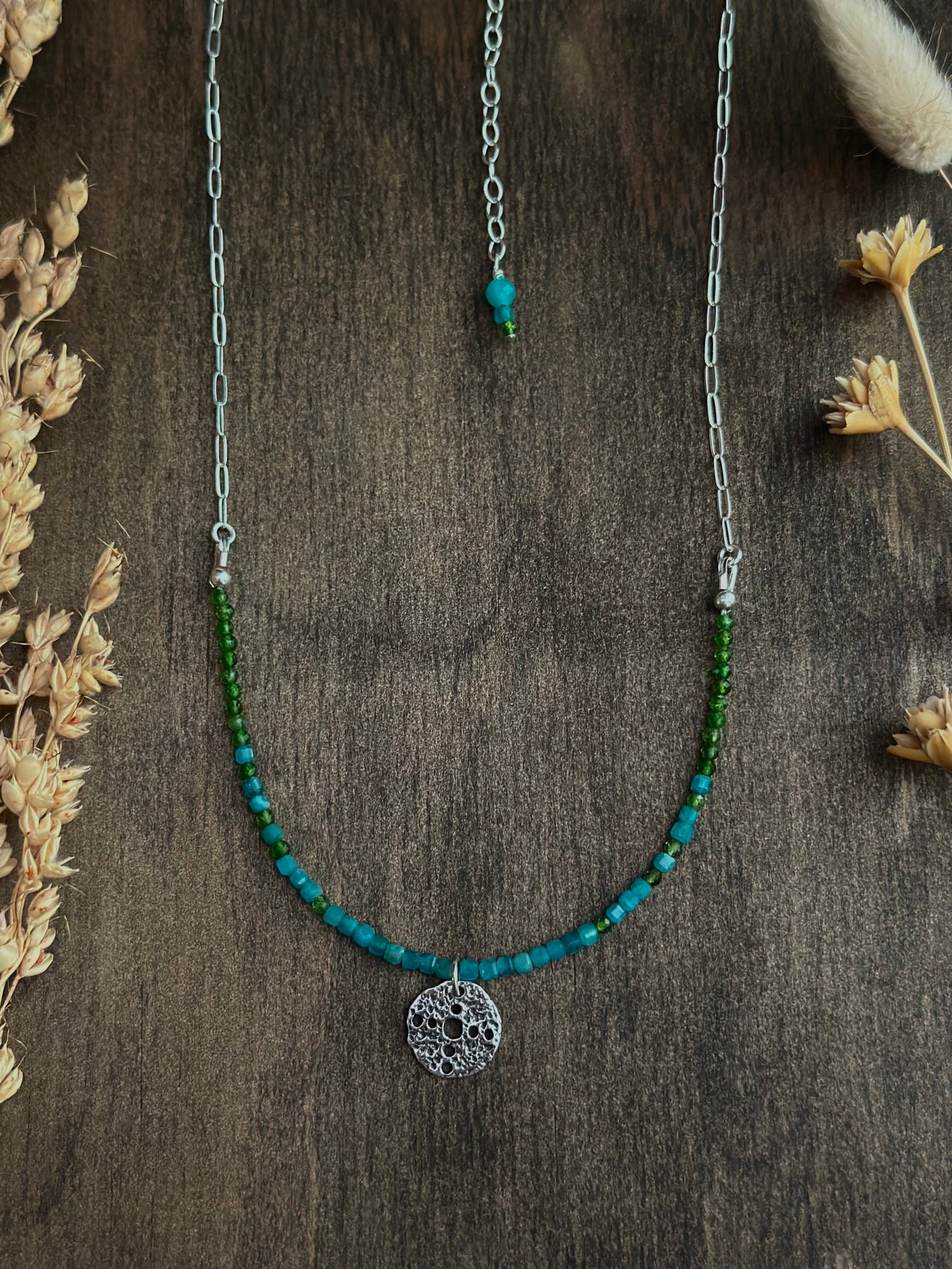 Chrome Diopside l Amazonite Necklace
