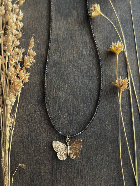 Smokey Quartz Butterfly Necklace