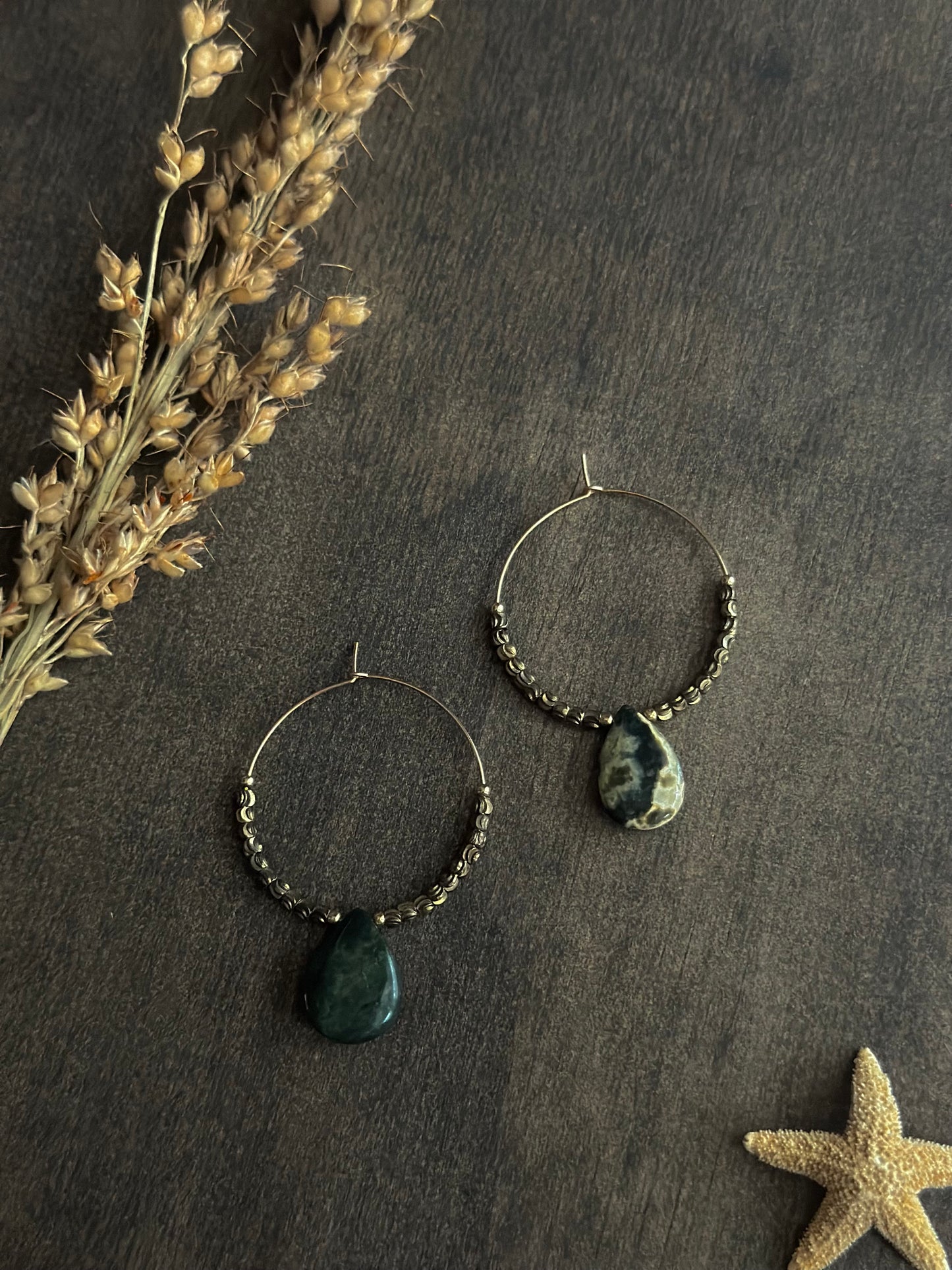 Ocean Jasper Hoop Earrings