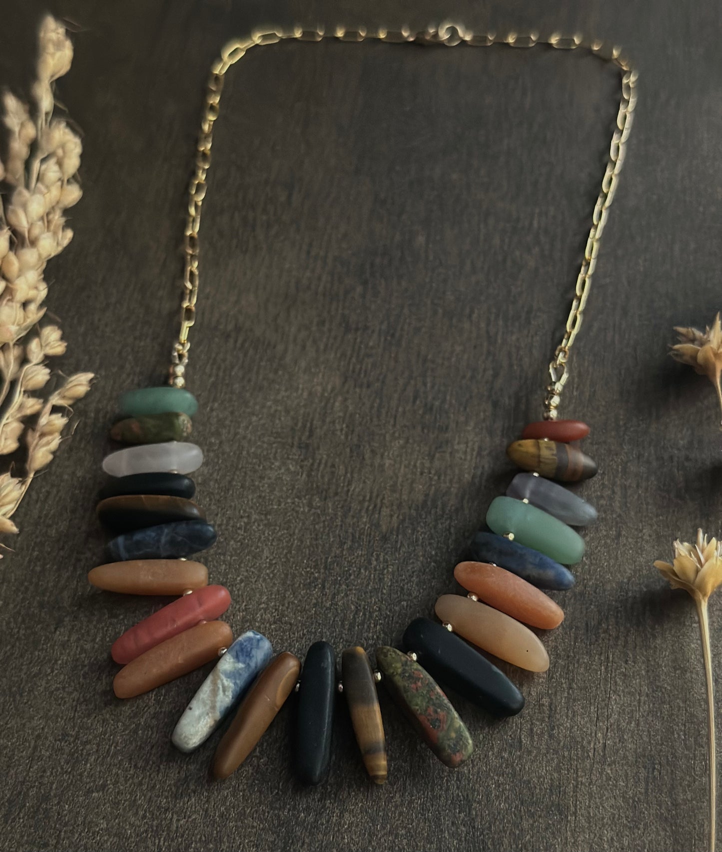 Mixed Pebble Necklace