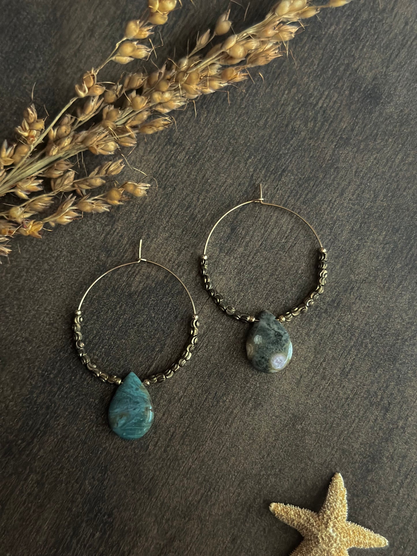 Ocean Jasper Hoop Earrings