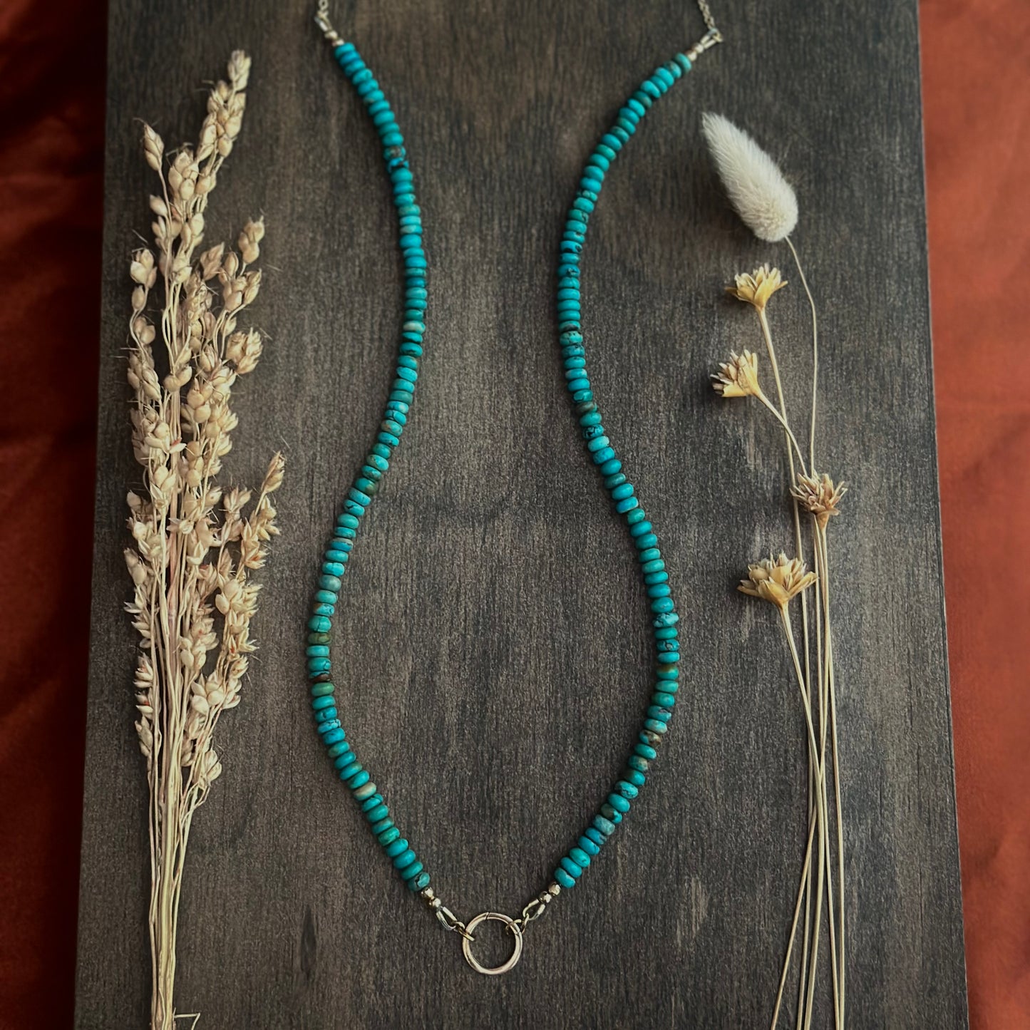 Hubei Turquoise Charm/Ring Keeper Necklace