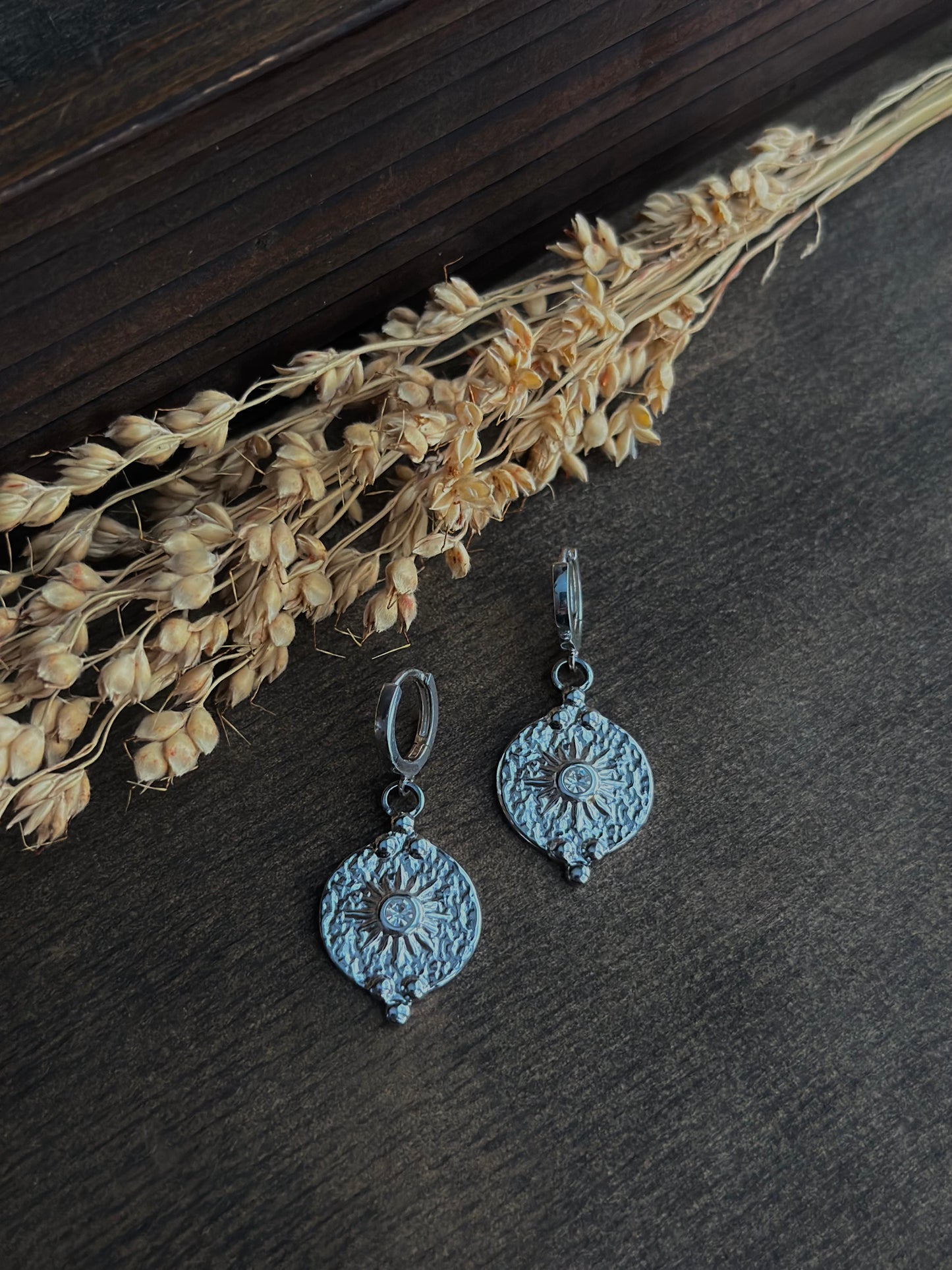 Sunny Coin Huggie Earrings