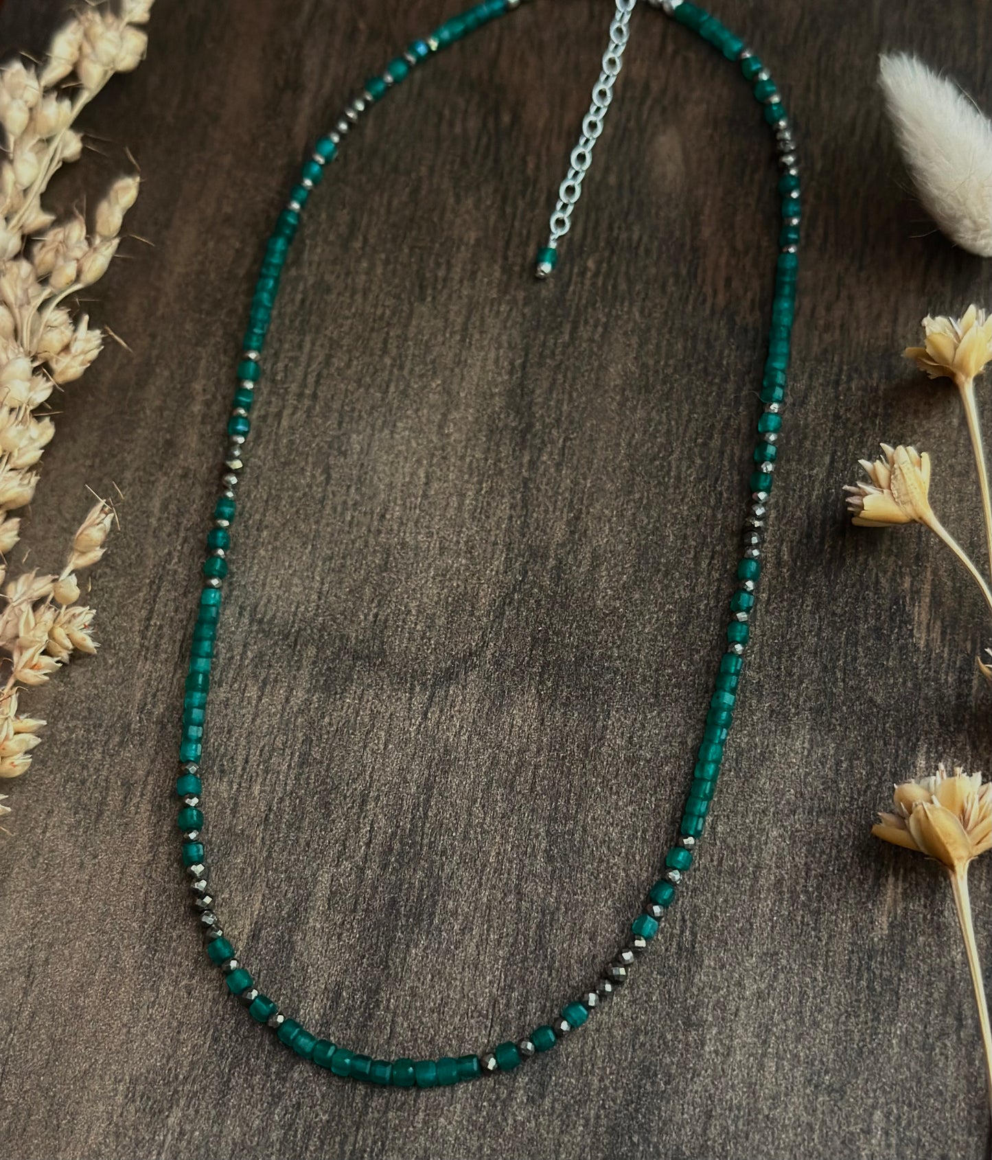 Jade l Pyrite Necklace