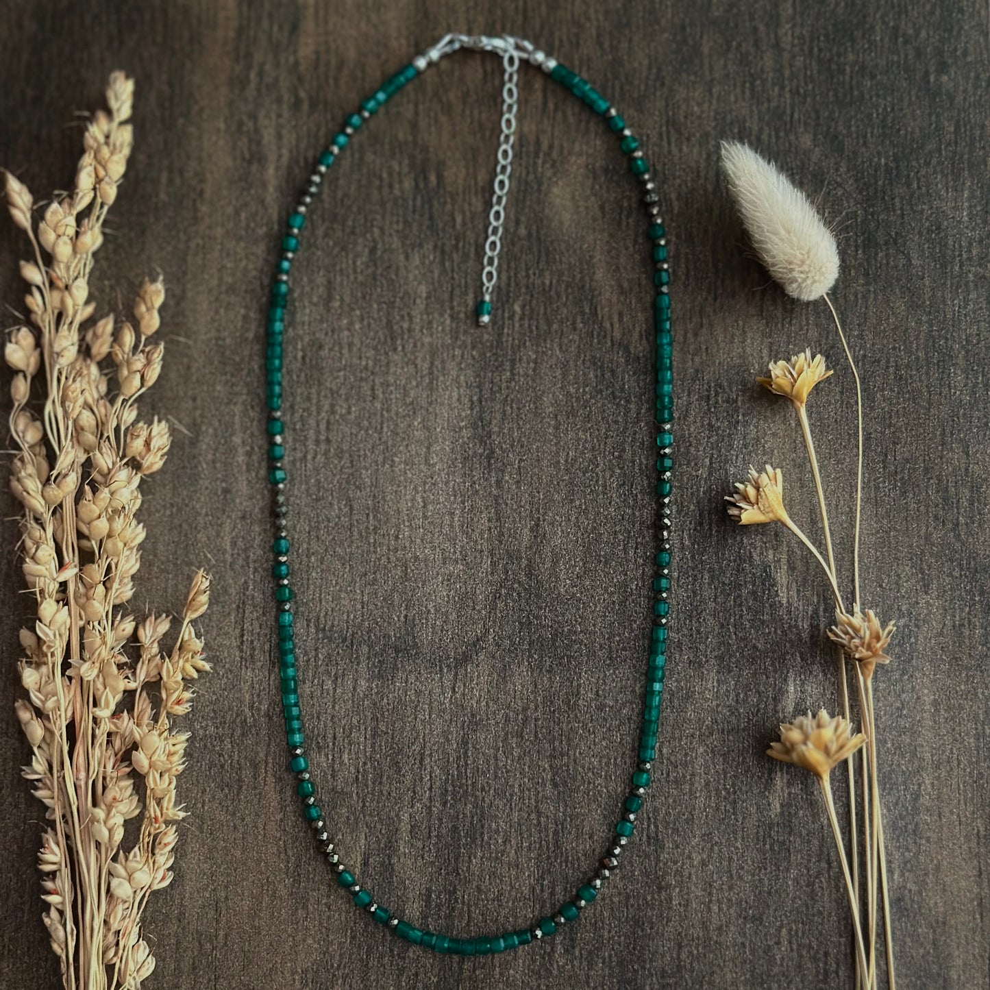Jade l Pyrite Necklace