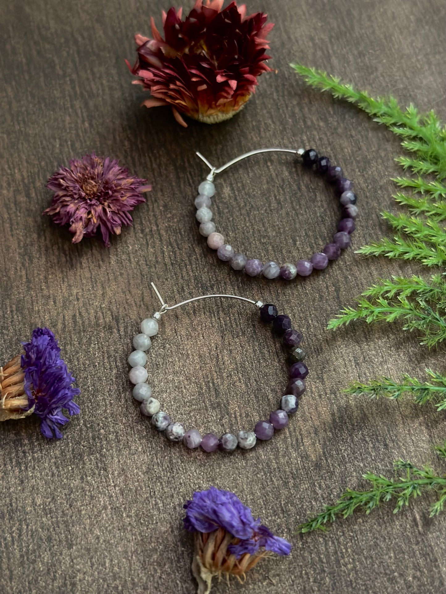 Purple Opal Hoops