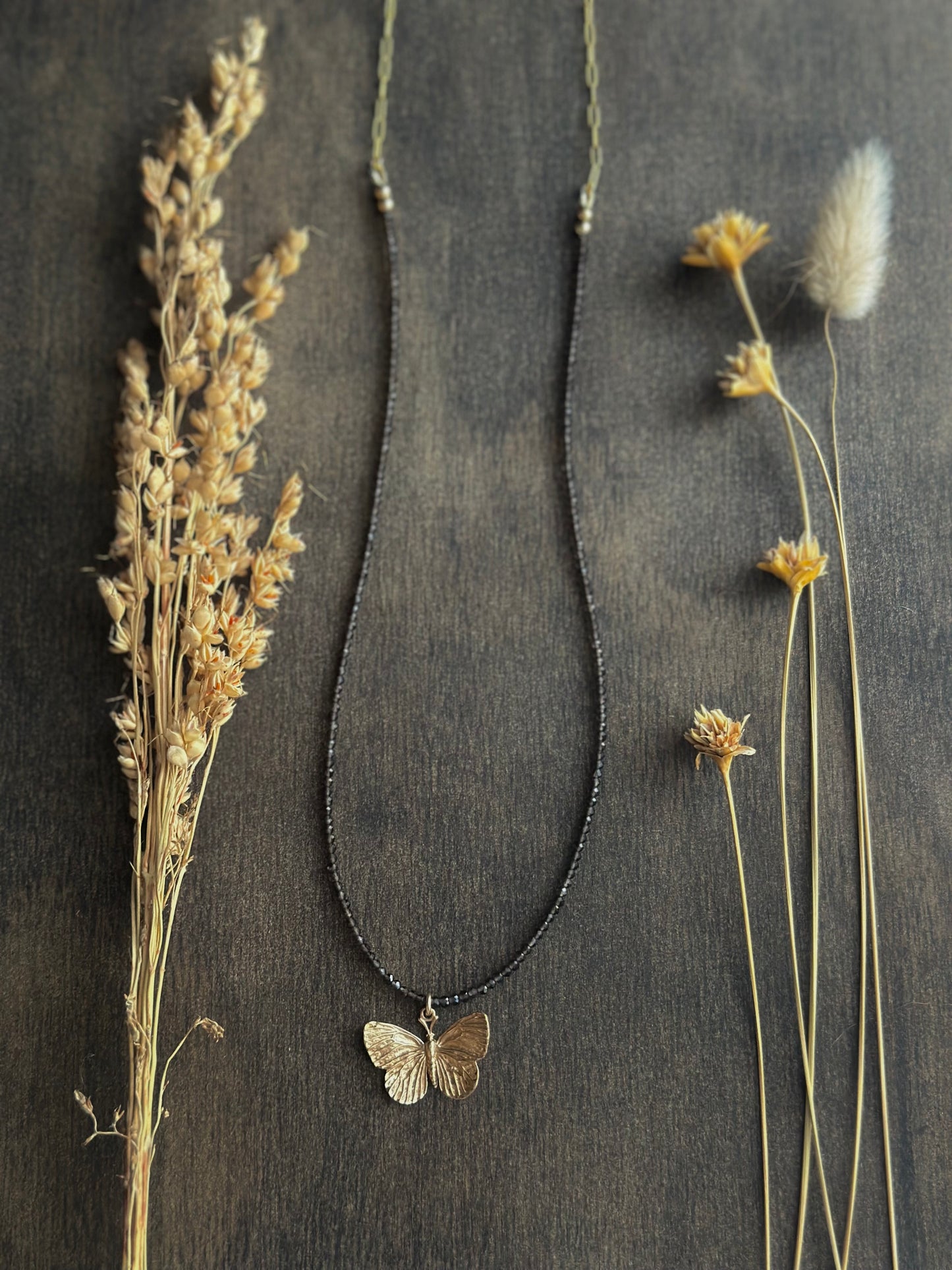 Smokey Quartz Butterfly Necklace