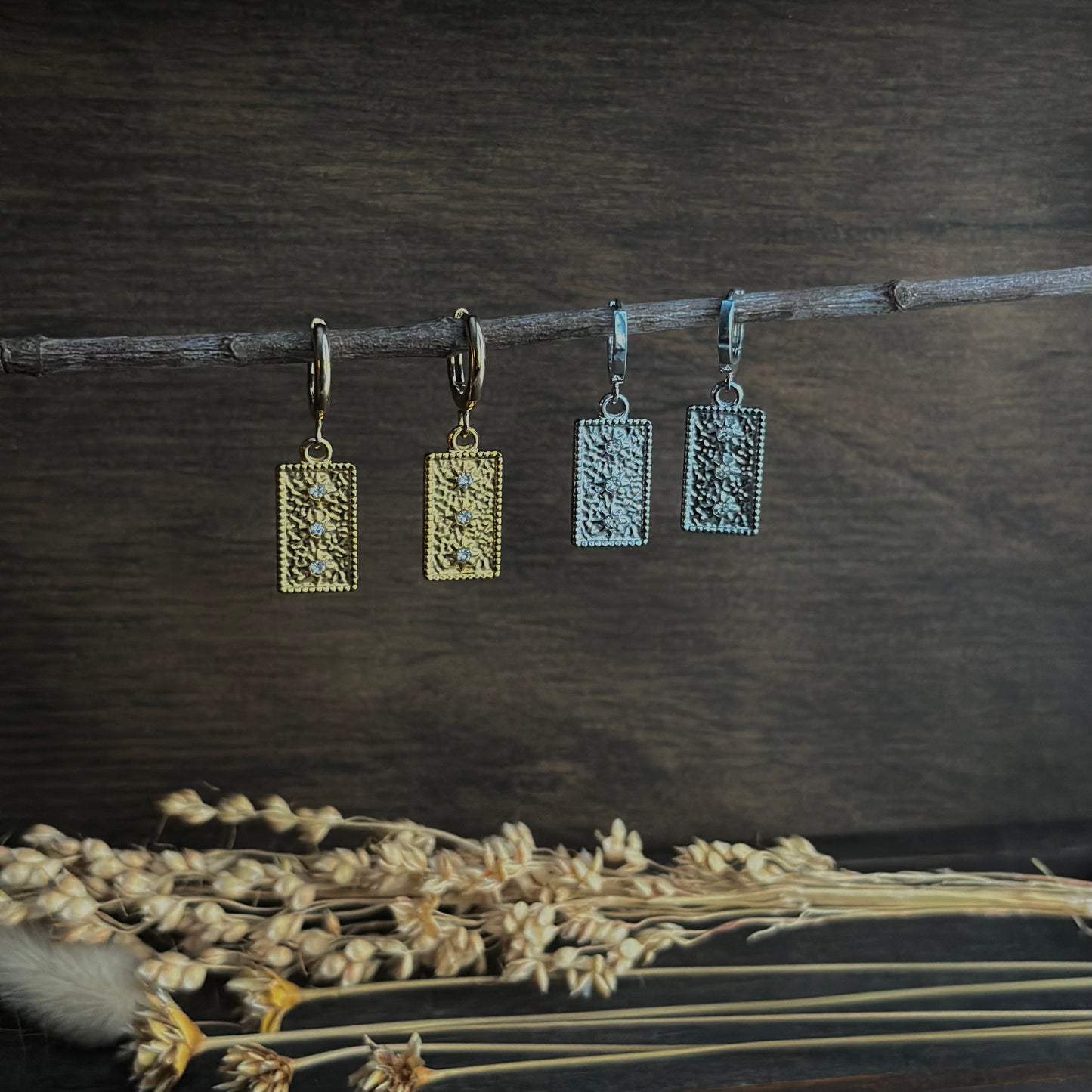 Starry Tablet Huggie Earrings