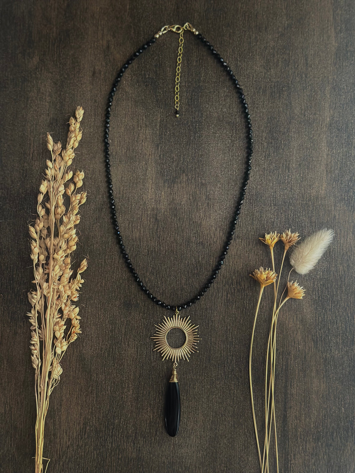 Black Spinel & Obsidian Necklace