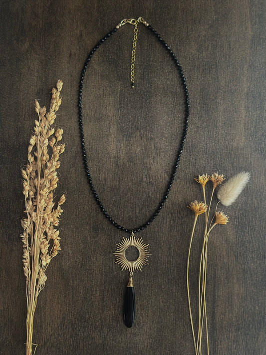 Black Spinel & Obsidian Necklace